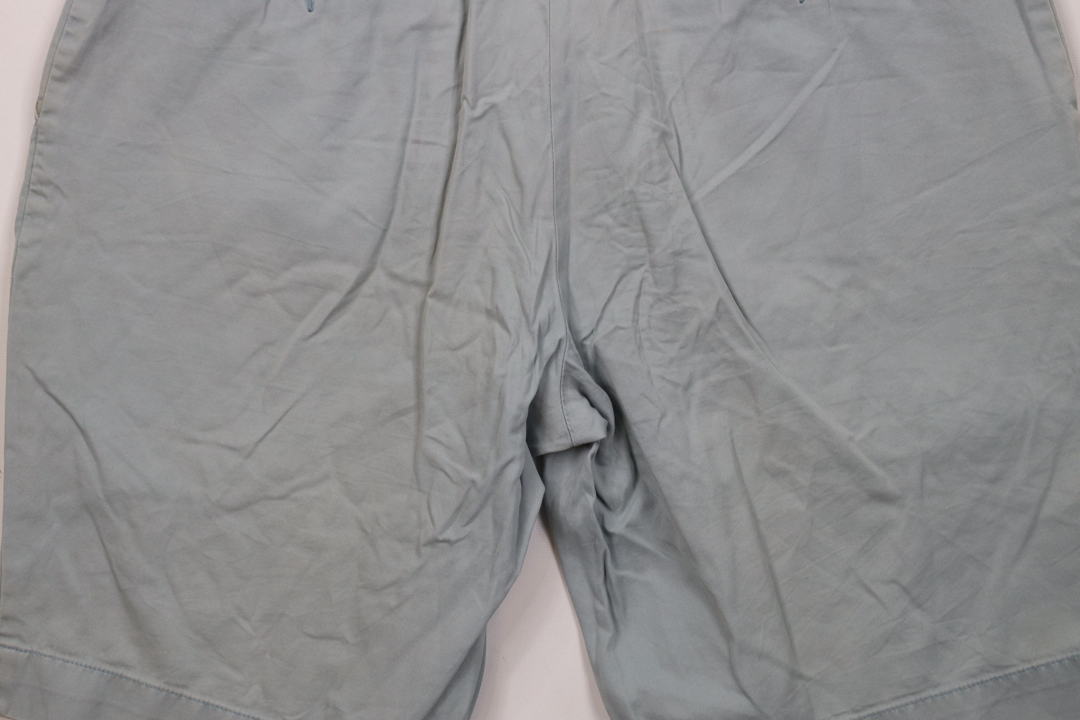 Ralph Lauren × Vintage Vintage 90s Ralph Lauren Above Knee Chino Shorts Light Blue Size US 34 / EU 50 - 13 Thumbnail