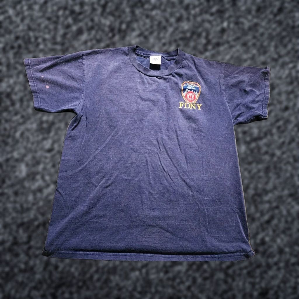 Delta VINTAGE FDNY Firefighter Embroidered Short Sleeve T Shirt Mens Blue Medium Size US M / EU 48-50 / 2 - 1 Thumbnail