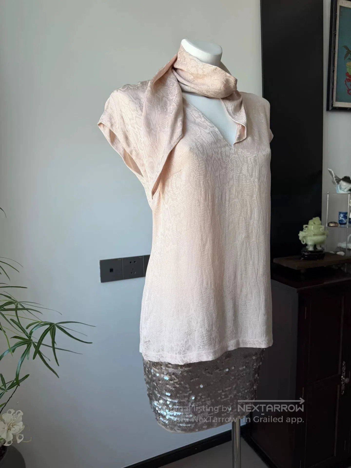 Just Cavalli Just Cavalli Pink Snake Print Scarf Top. Size M / US 6-8 / IT 42-44 - 3 Thumbnail
