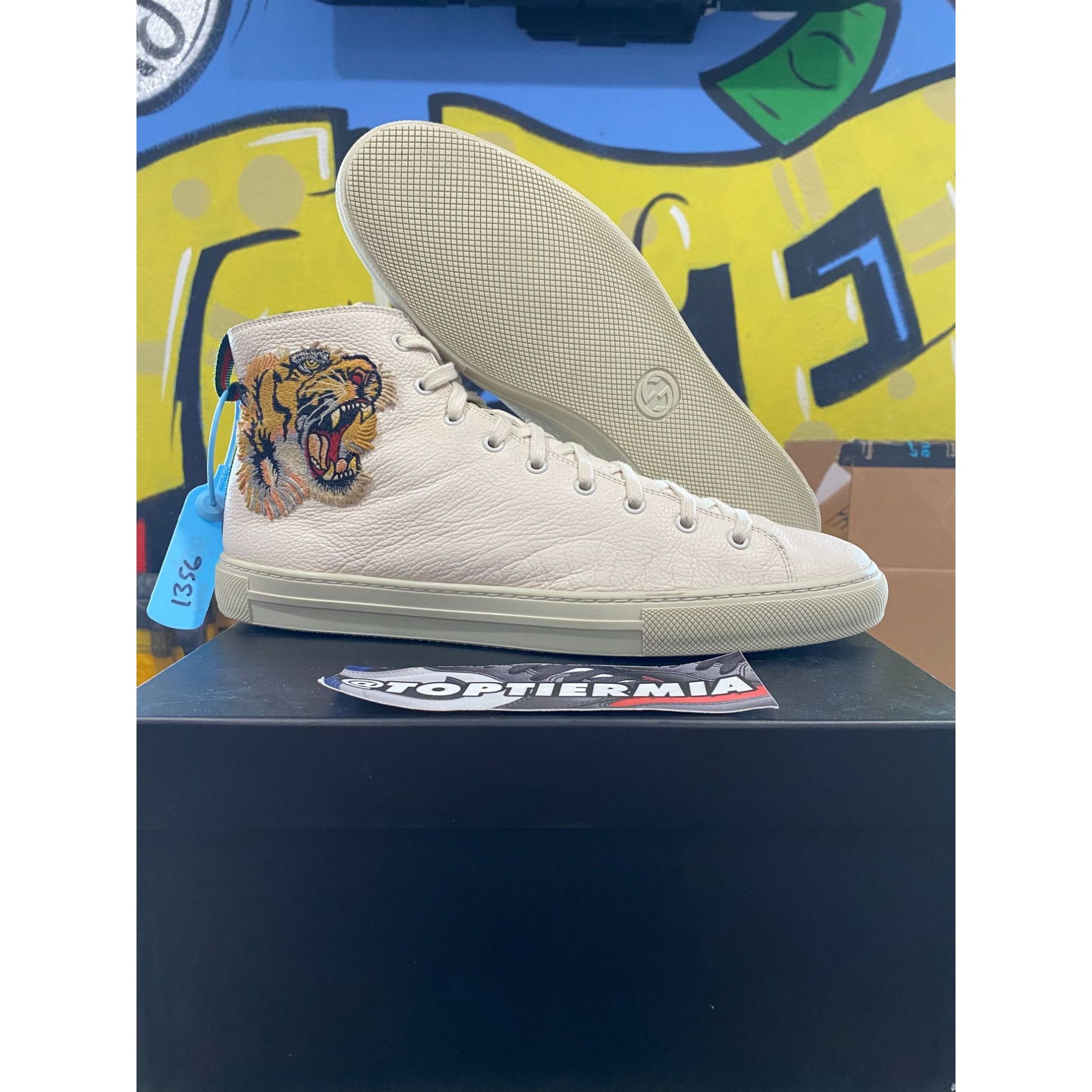 gucci leather high top tiger 2017 sz