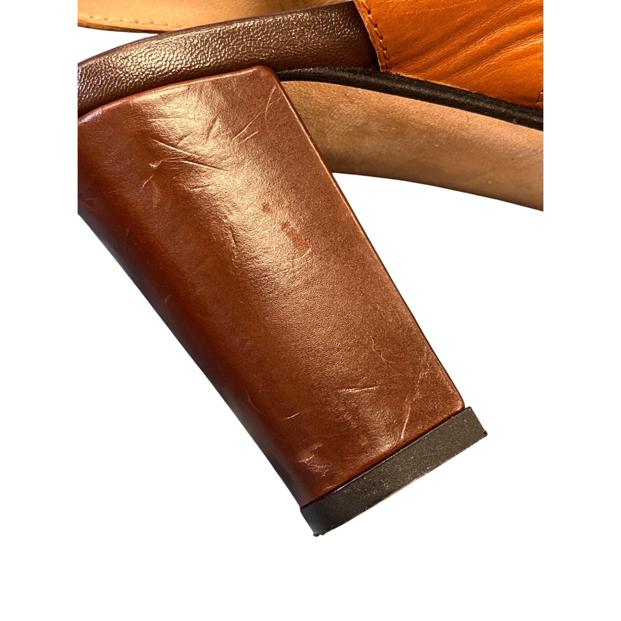 Other Anyi Lu Womens Brown Leather Slingback Heals Sz 38 SKU 8947 Size US 8 / IT 38 - 10 Thumbnail