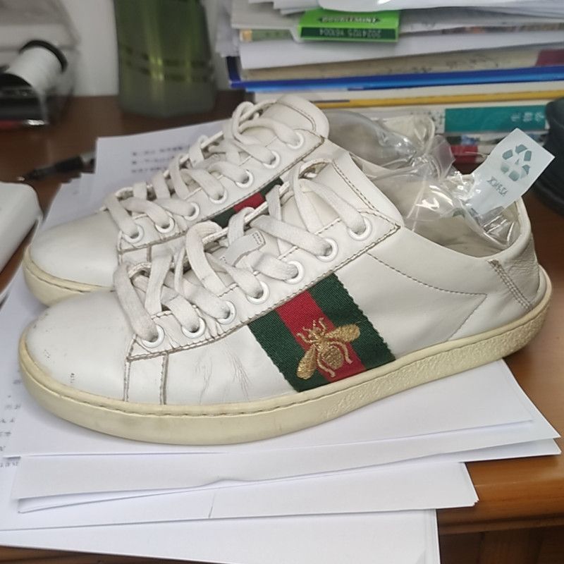Gucci Gucci Ace Leather Bee Casual Sneakers -2508 Size US 5 / EU 37 - 1 Thumbnail