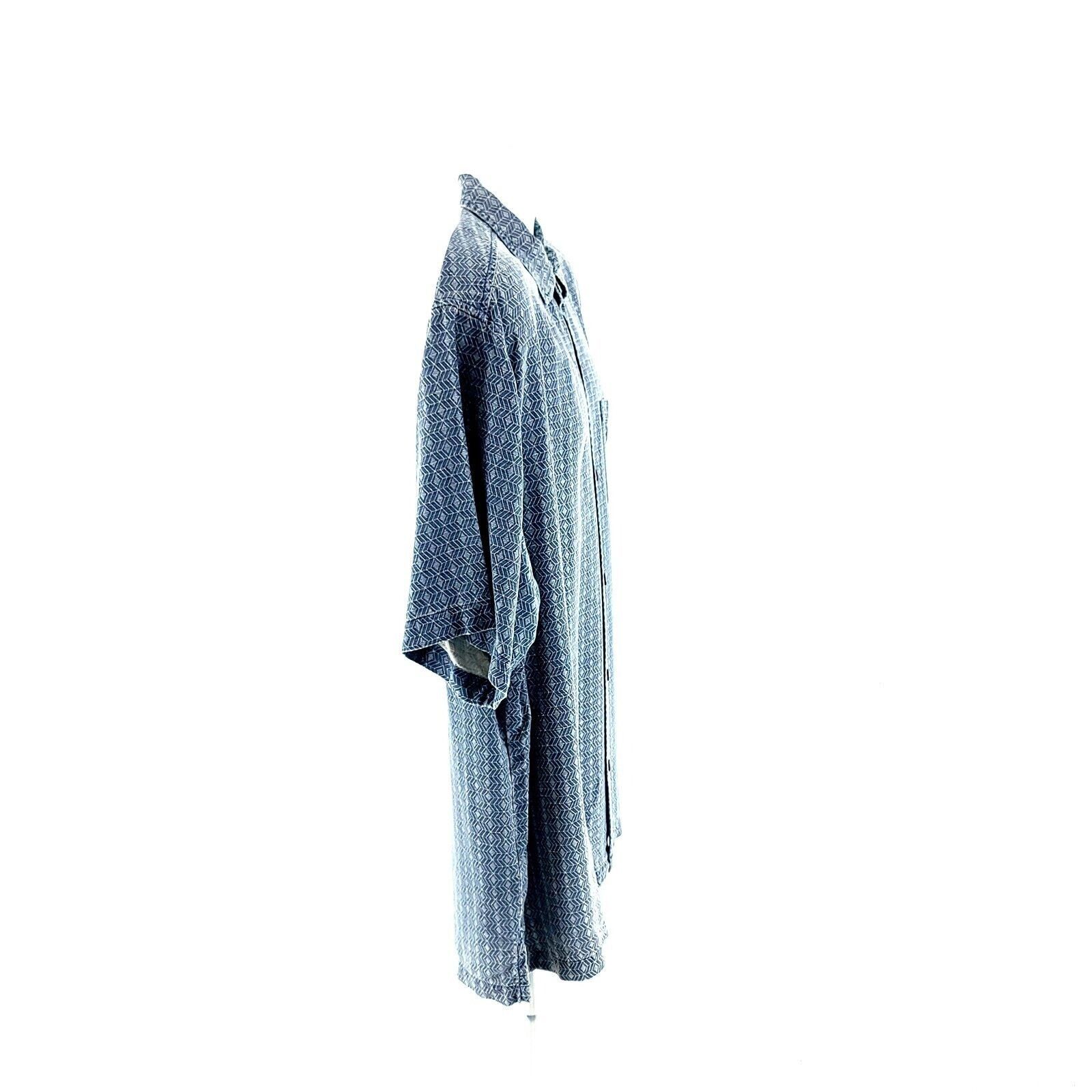 Tommy Bahama Tommy Bahama 100% Silk Blue Gray Geometric Short Sleeve Pock Size US XL / EU 56 / 4 - 6 Thumbnail