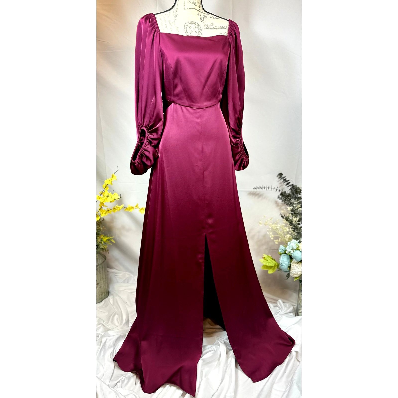 Sachin & Babi Sachin & Babi Women's Burgundy Bryant Gown Front Slit 6 Size M / US 6-8 / IT 42-44 - 6 Thumbnail