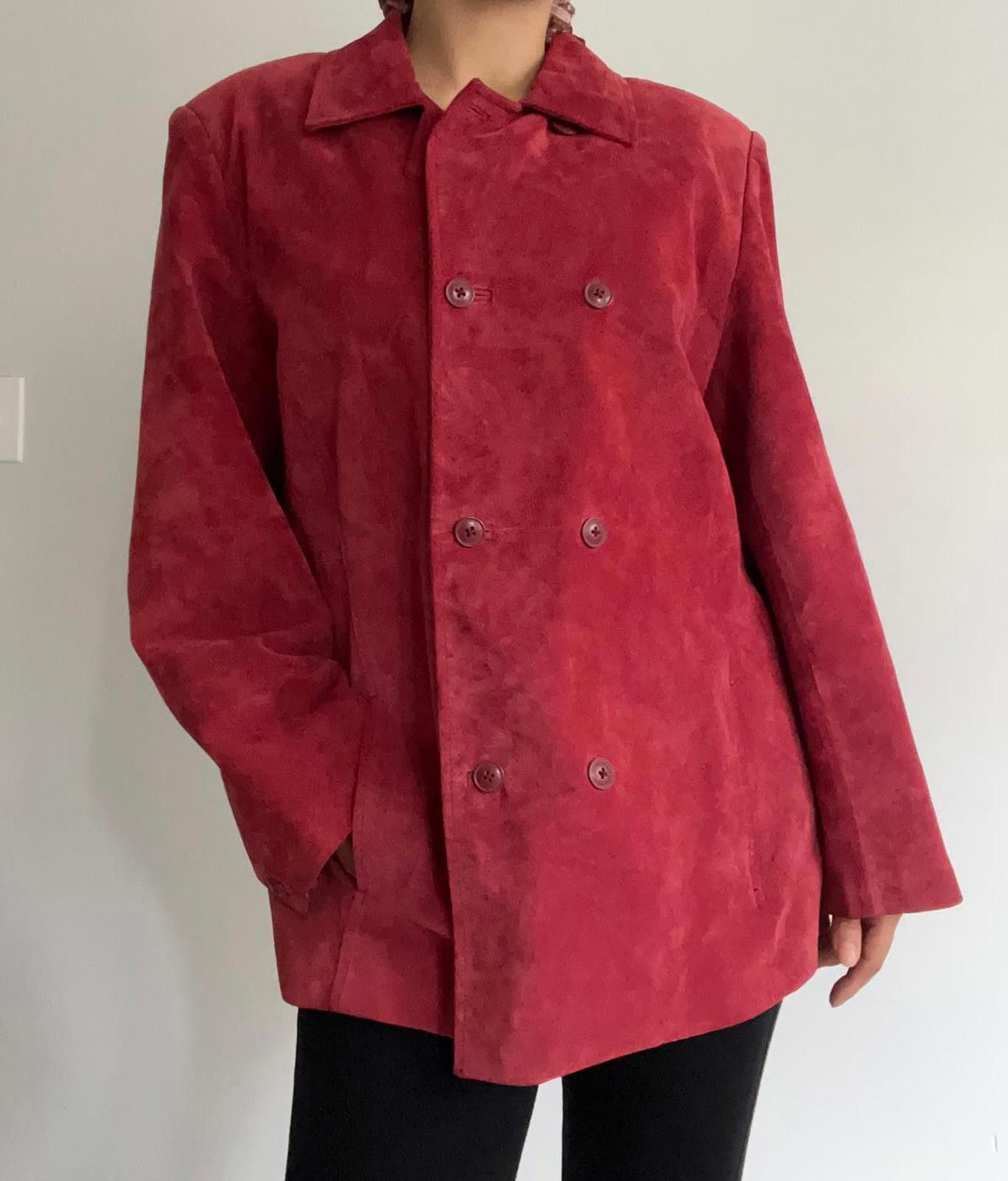 Other Women’s red leather suede jacket Size L / US 10 / IT 46 - 2 Thumbnail