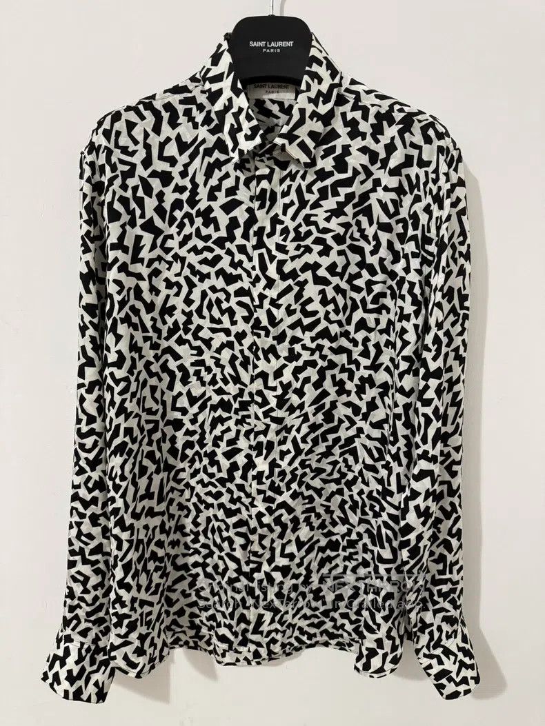Saint Laurent Paris Saint Laurent Paris size 39 Mulberry Silk Black and White Size US S / EU 44-46 / 1 - 1 Thumbnail