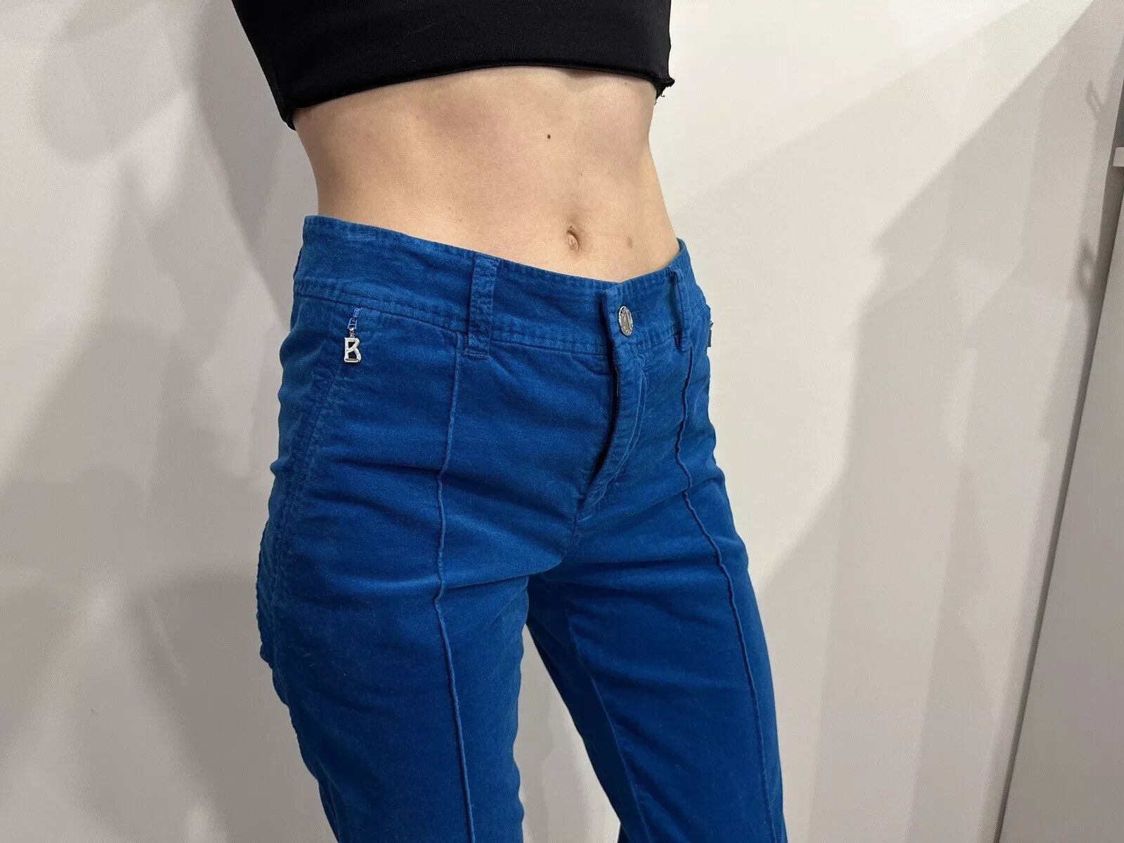 Bogner BOGNER Velvet Velour Blue Pants Trousers Womens size US-4 Size 27" / US 4 / IT 40 - 8 Thumbnail