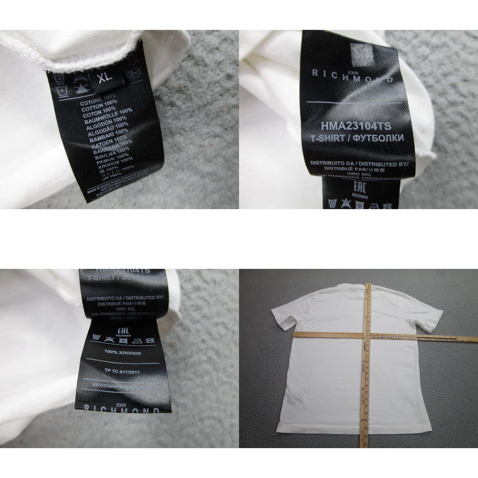John Richmond John Richmond Shirt Mens XL White Cotton Short Sleeve Crewneck Embroidered Logo Size US XL / EU 56 / 4 - 8 Thumbnail