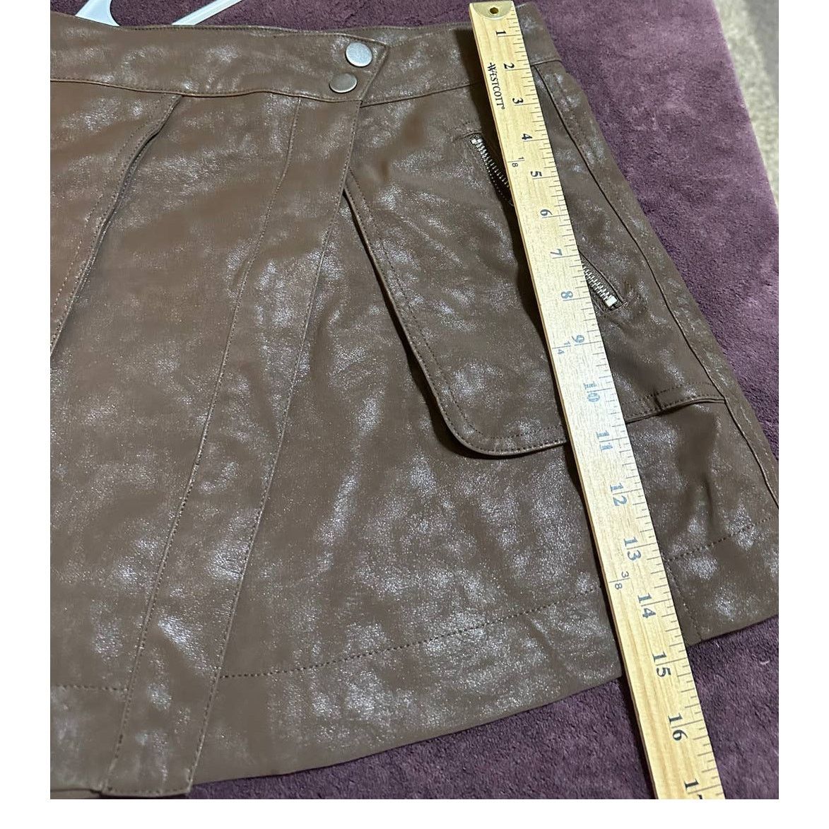 Other 21 Saints Brown Faux Suede Mini Wrap Skirt Size Medium Size 29" - 5 Thumbnail