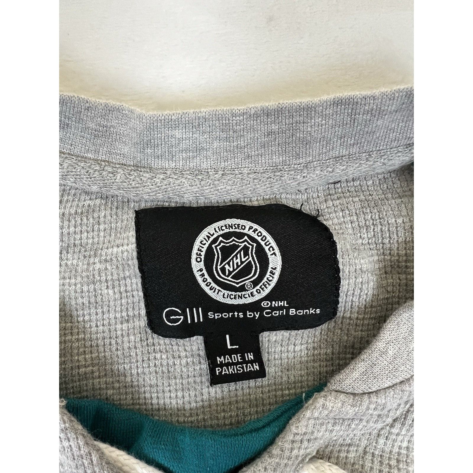 G-III Vintage San Jose Sharks Long Sleeve Thermal Shirt Size Large Size US L / EU 52-54 / 3 - 3 Thumbnail