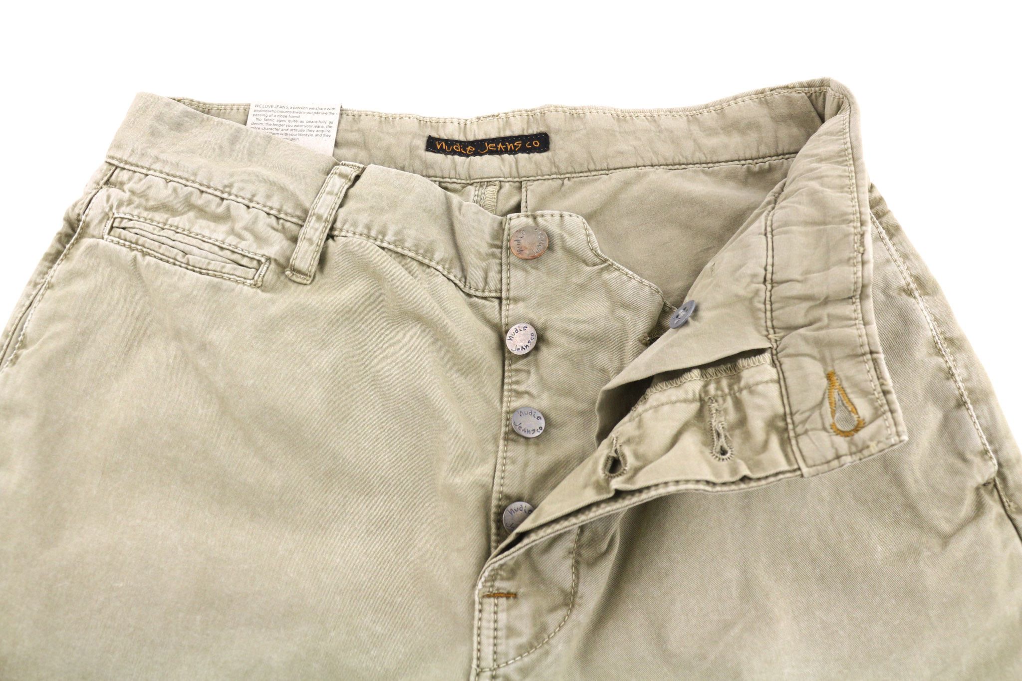 Nudie Jeans KHAKI REGULAR W28/L32 Mid Beige Chino Trousers 81934 Size US 28 / EU 44 - 4 Thumbnail