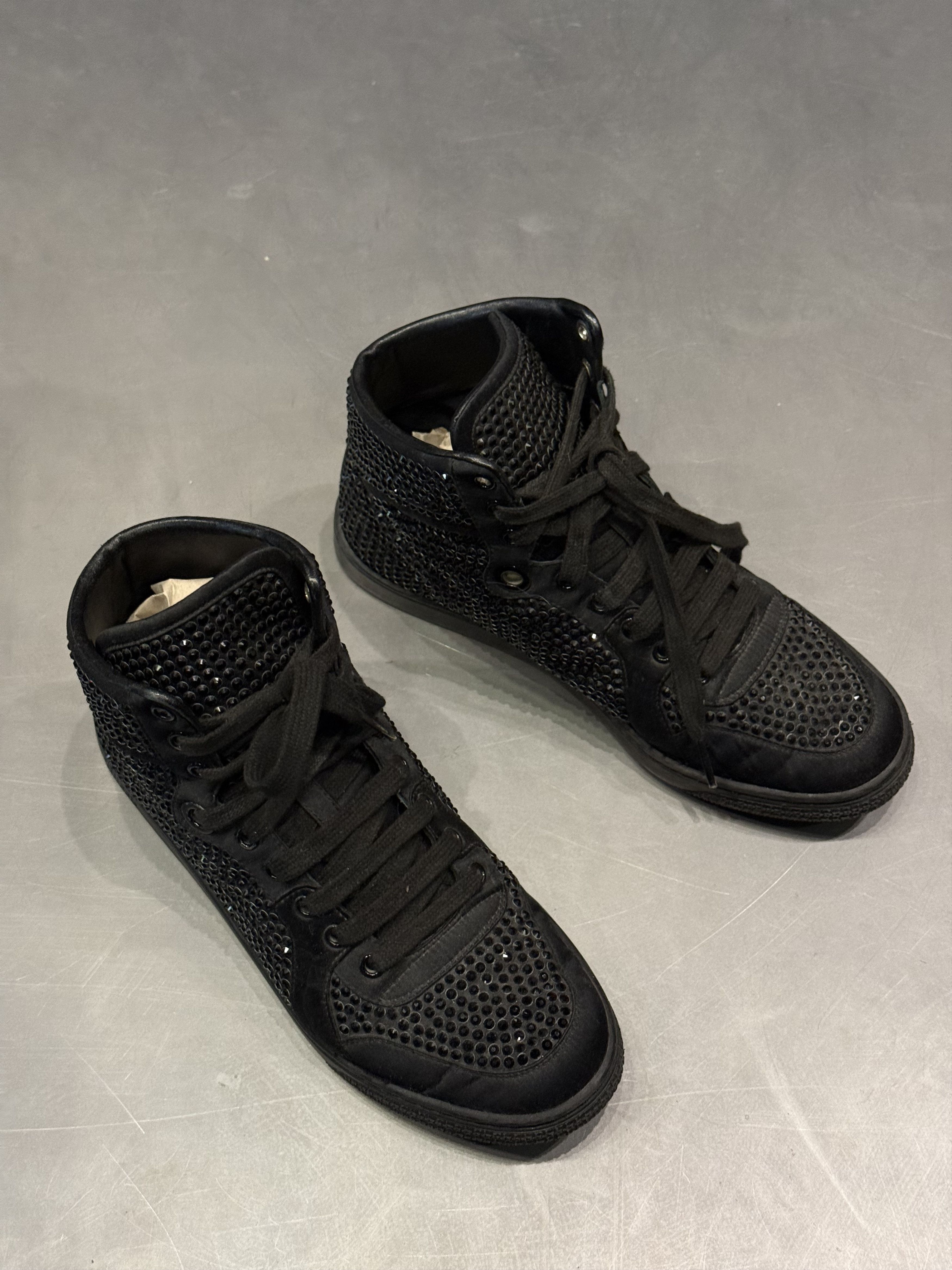 Gucci Y2K Gucci x Swarovski rhinestone studded hi top sneakers Size US 7.5 / IT 37.5 - 1 Thumbnail