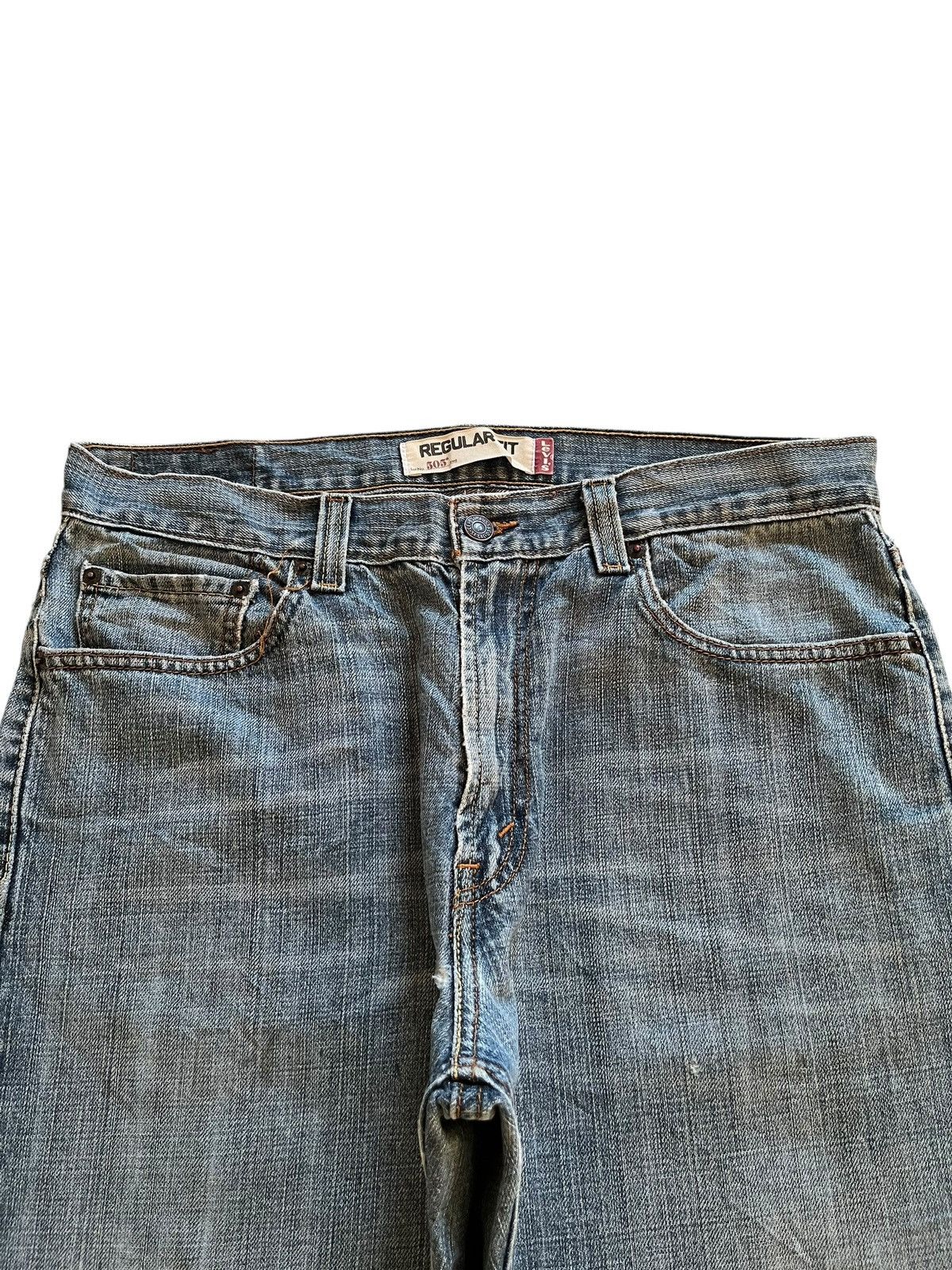 Levi's × Levi's Vintage Clothing Vintage 90s Levis 505 Blue Wash Distressed Baggy Jeans Size US 34 / EU 50 - 4 Thumbnail