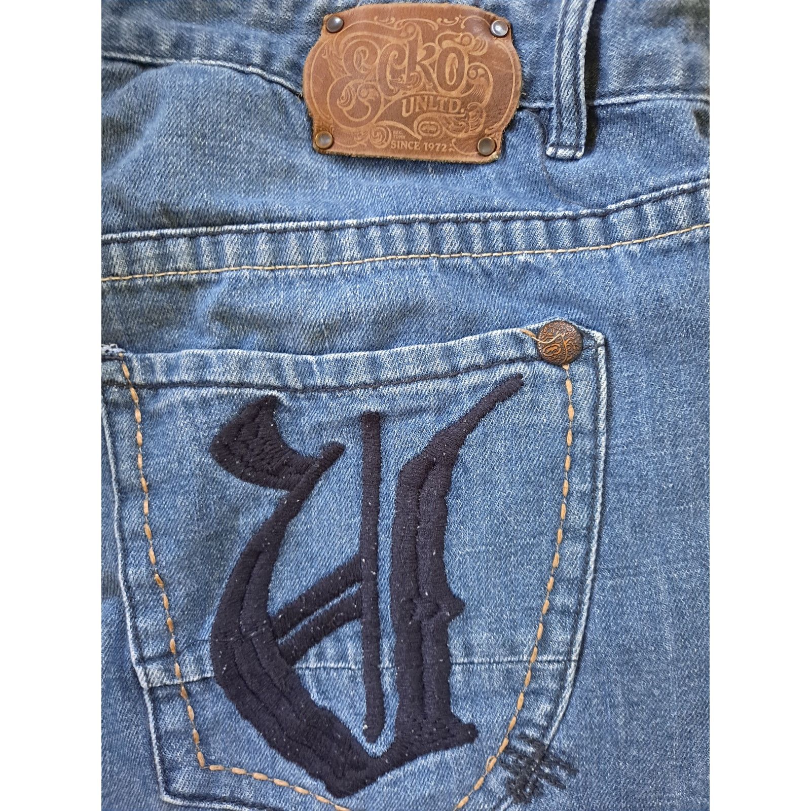 Ecko Unltd. Ecko Unltd Denim Jean Shorts With U on Back Pockets Size 36 Size US 36 / EU 52 - 2 Thumbnail