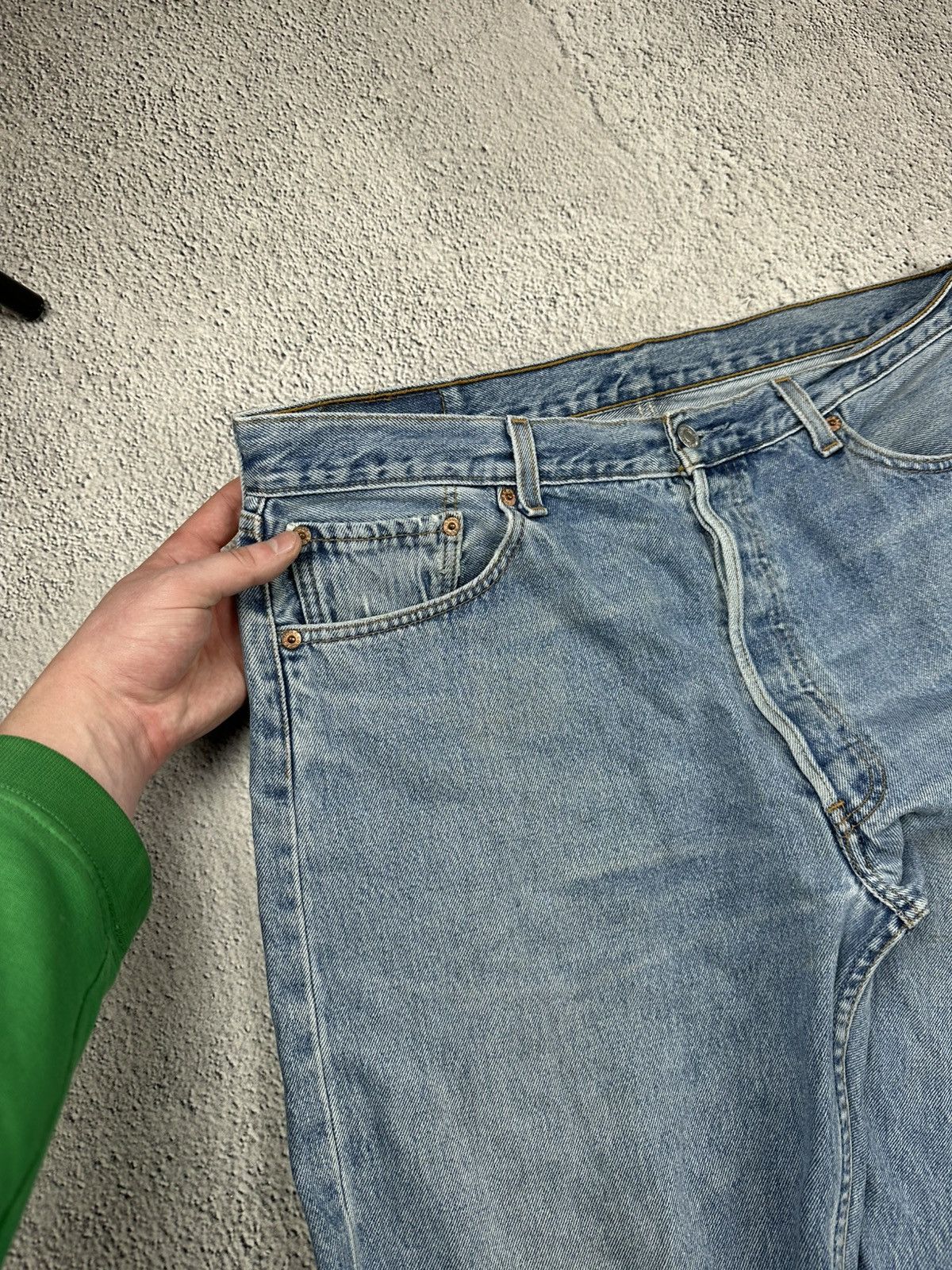 Levi's Vintage Clothing Vintage Levis 501 Washed Denim Blue Jeans 90s Rare Bootcut Size US 38 / EU 54 - 11 Thumbnail