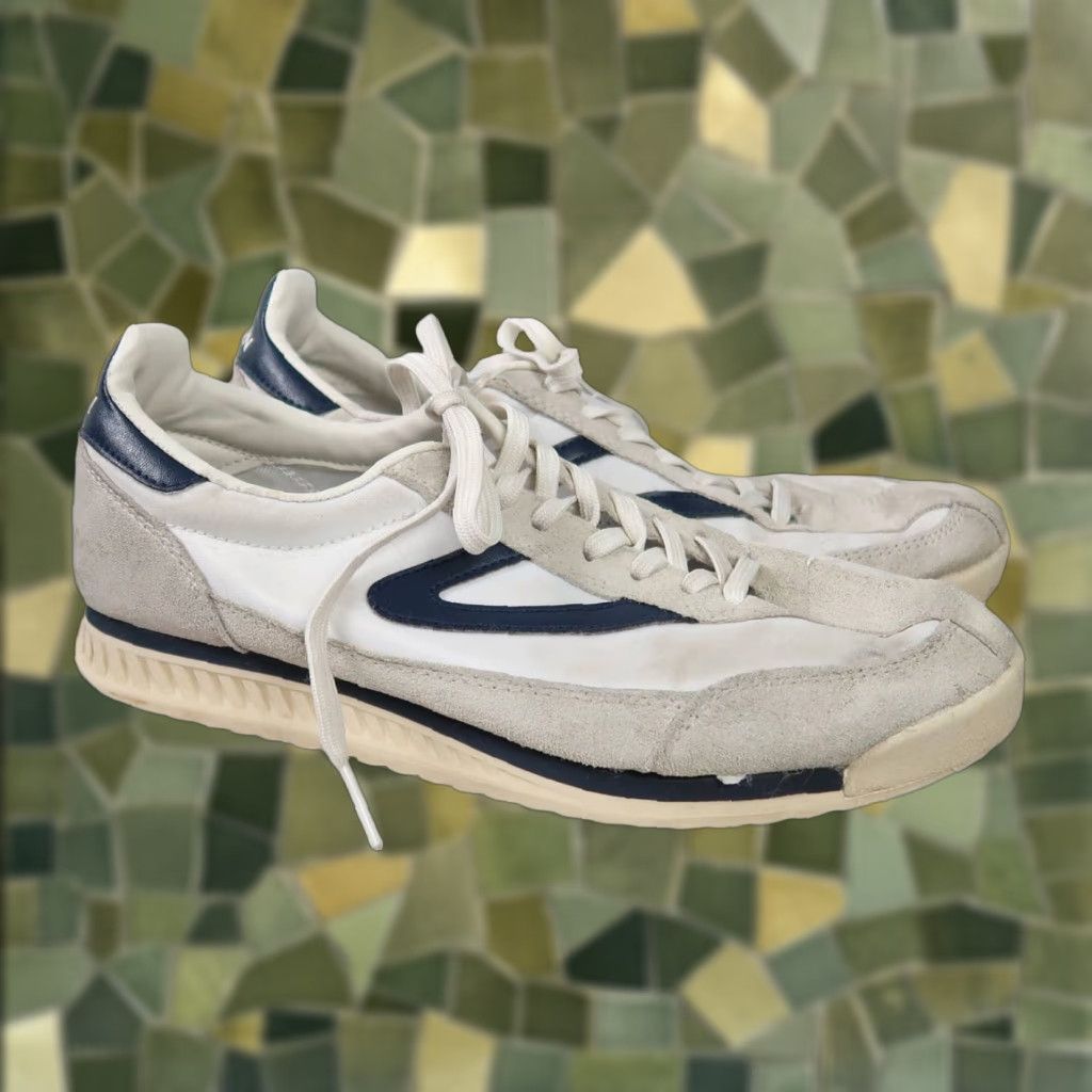 Tretorn Tretorn Sneaker Women's 7 White Navy Rawlins Retro Casual Suede Fabric Spring Summer Fall Size US 7 / IT 37 - 1 Thumbnail