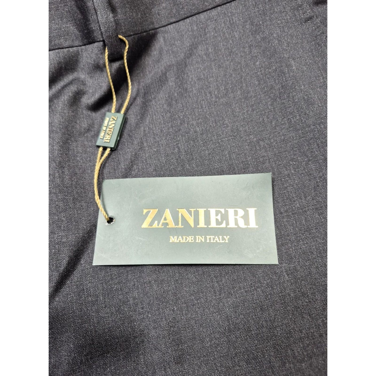 Vintage Zanieri Dress Pants Men's 46x36 Gray Wool Flat Front Straight Unhemmed Italy NWT Size US 30 / EU 46 - 3 Thumbnail