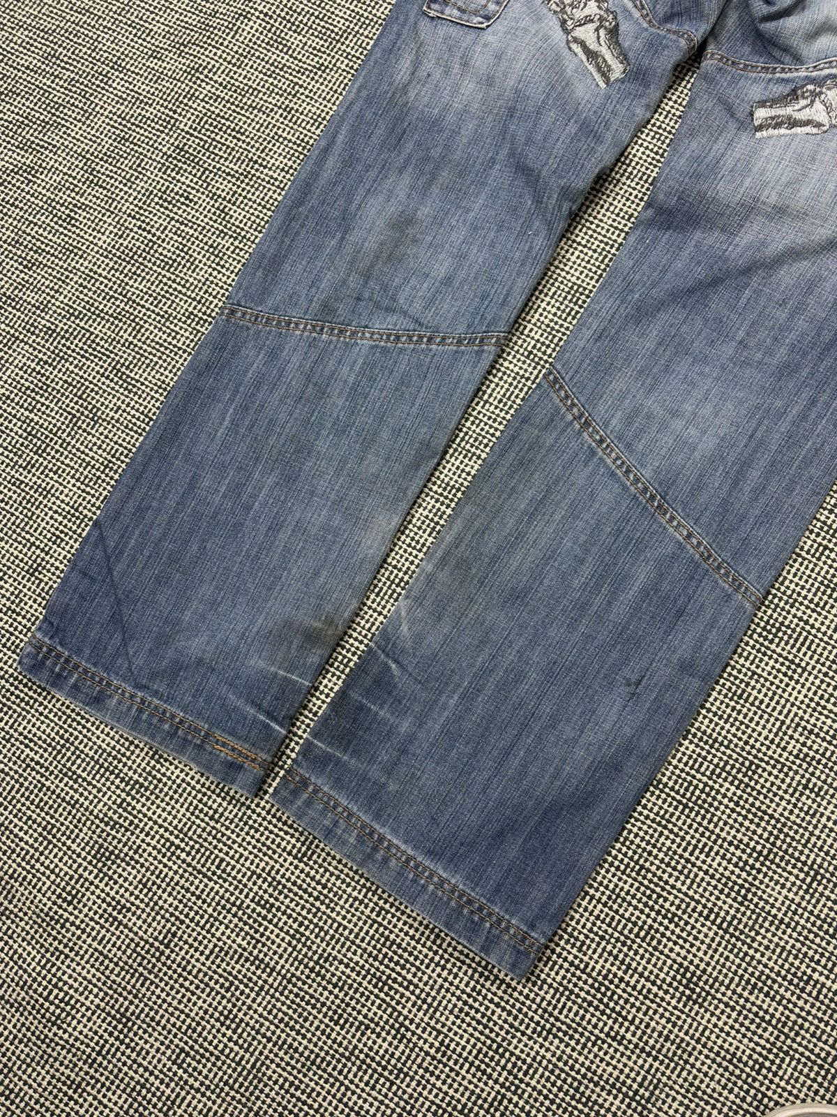 Japanese Brand Y2K kosmo lupo embroidered skeleton swag jeans vintage Size US 32 / EU 48 - 6 Thumbnail