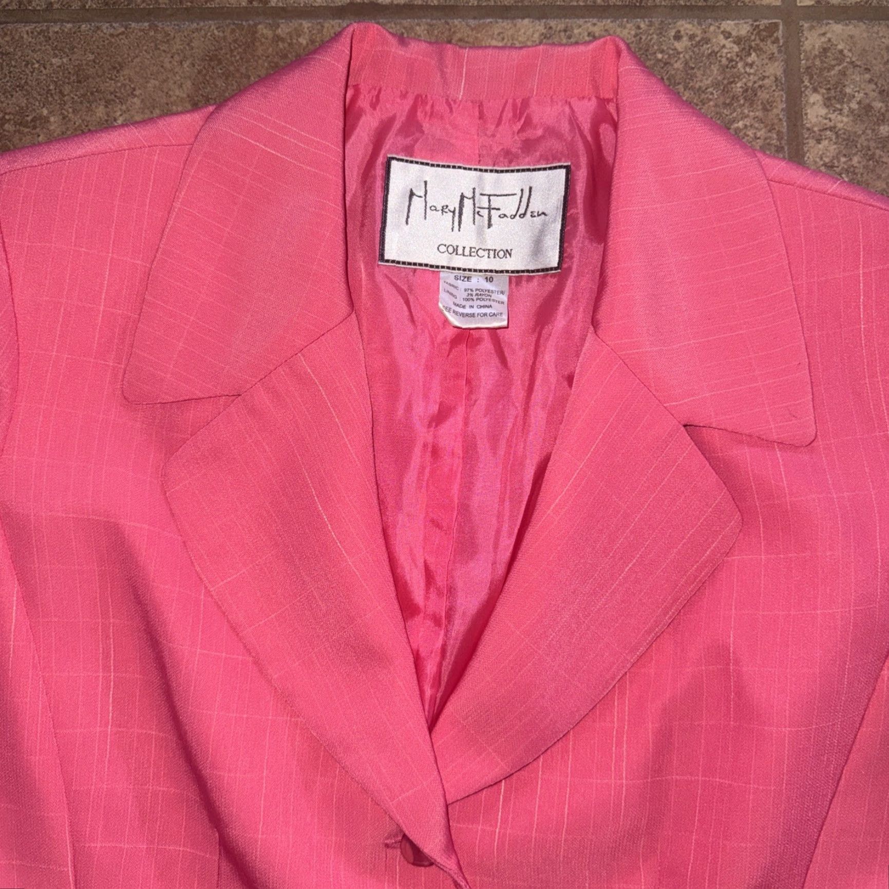 Mary McFadden VINTAGE NWT Mary Mcfadden Pink Skirt And Sport Coat Womens Size 10 Size 32" / US 10 / IT 46 - 3 Thumbnail