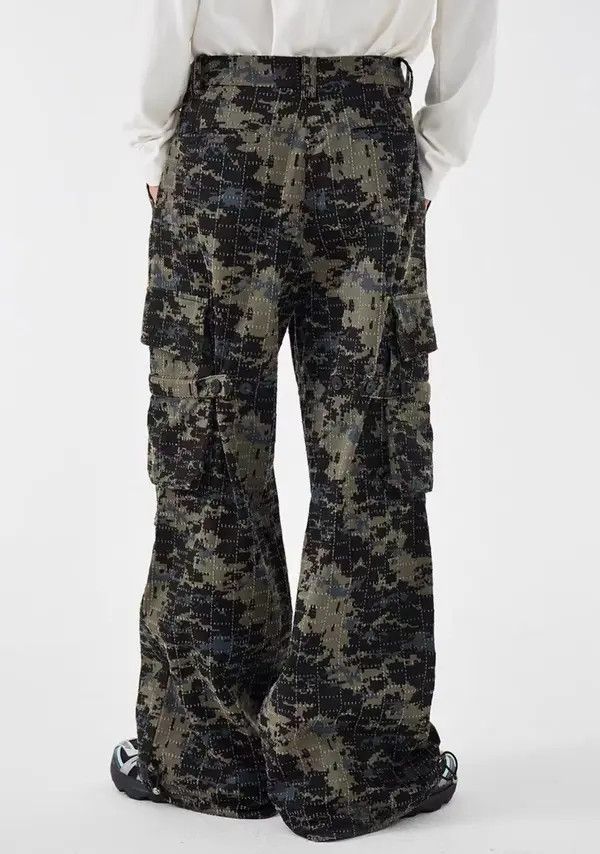VIBE Specially cut washed ripped camouflage overalls Size US 32 / EU 48 - 3 Thumbnail