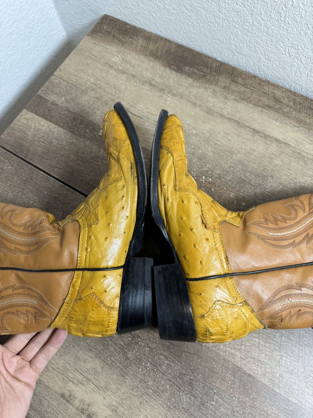 Other Linea De Oro Men’s Leather Western Cowboy Boots Size 8.5 Size US 8.5 / EU 41-42 - 4 Thumbnail