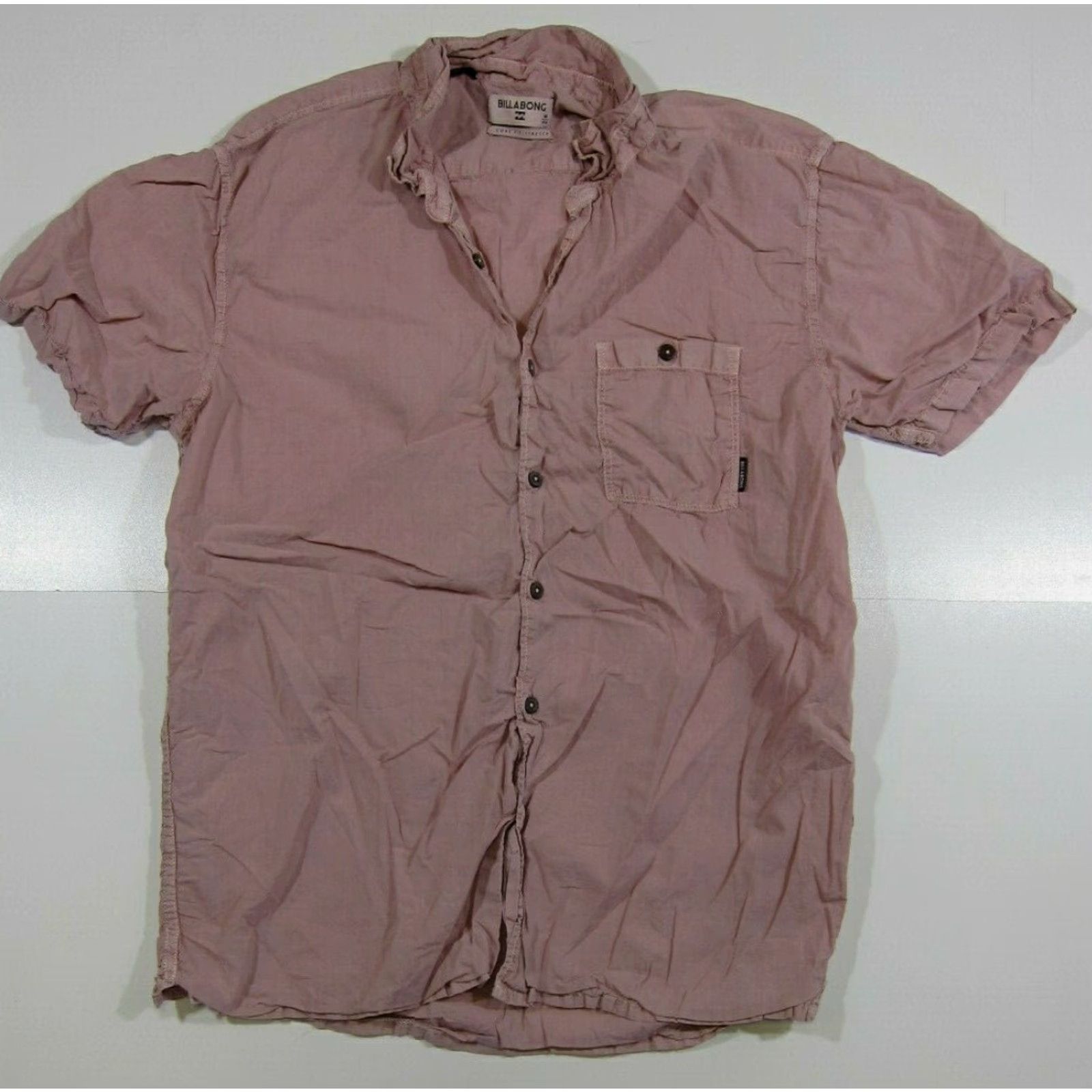 Billabong Billabong Pink Cotton Lightweight Core Fit Short Sleeve Shirt Men M Size US M / EU 48-50 / 2 - 5 Thumbnail