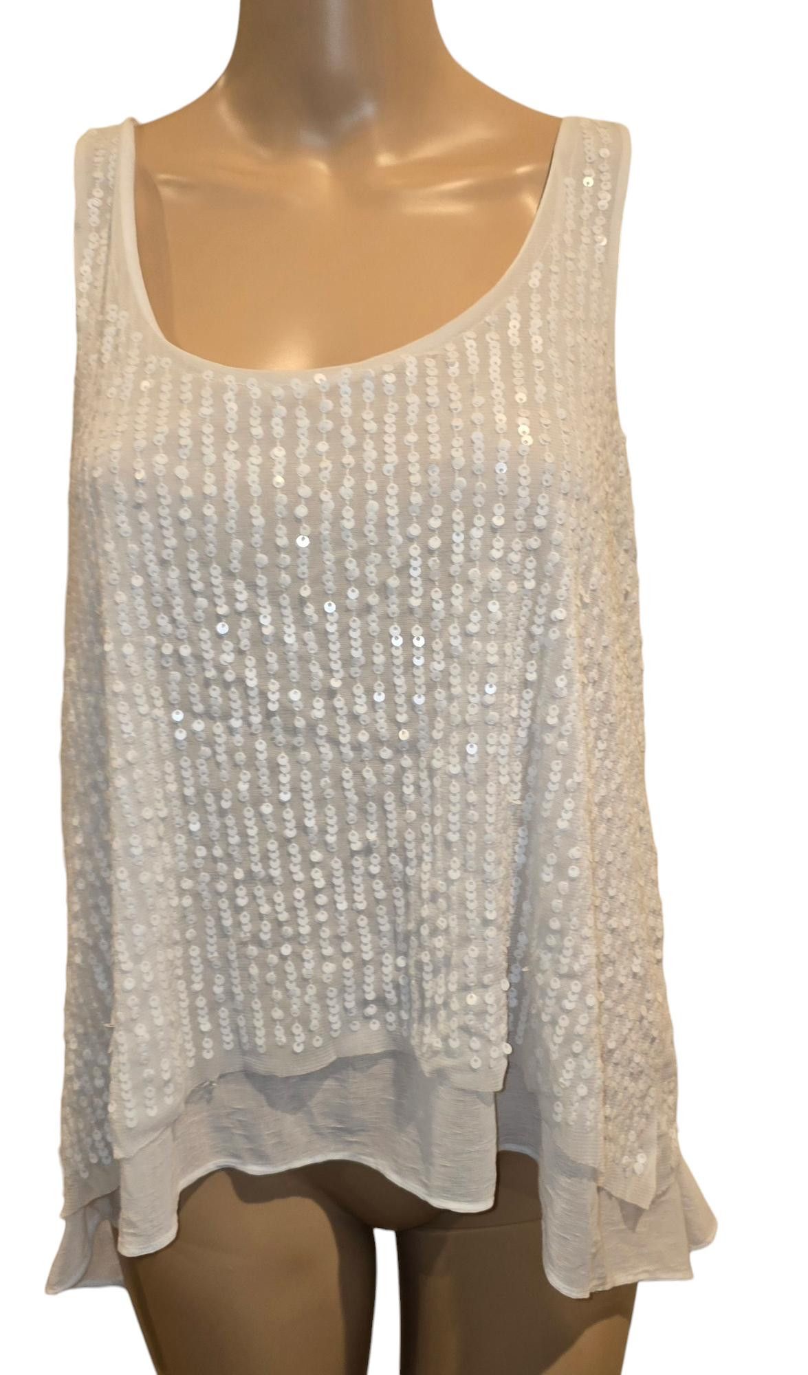 Jennifer Lopez Stylish Jennifer Lopez Petite Sequined Top - Women's Size L Size L / US 10 / IT 46 - 1 Thumbnail