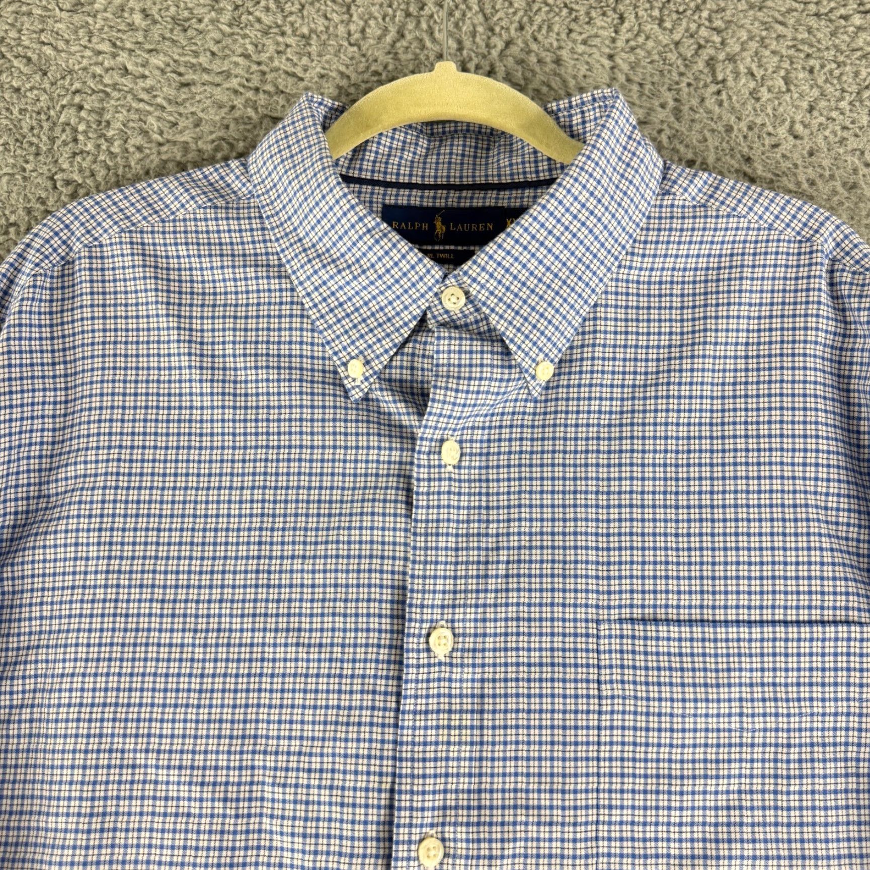 Ralph Lauren Ralph Lauren Button-Down Shirt Mens XXL Blue Plaid Twill Cotton Button-Up Long Sleeve Classic Fit Regular Size 2XL Navy Blue? Size US XXL / EU 58 / 5 - 2 Thumbnail