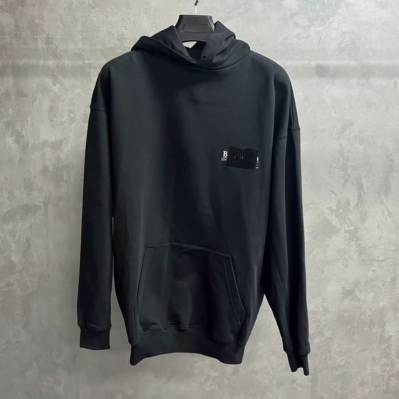 Balenciaga Balenciaga latest black logo printed loose fit hooded long Size US S / EU 44-46 / 1 - 1 Thumbnail