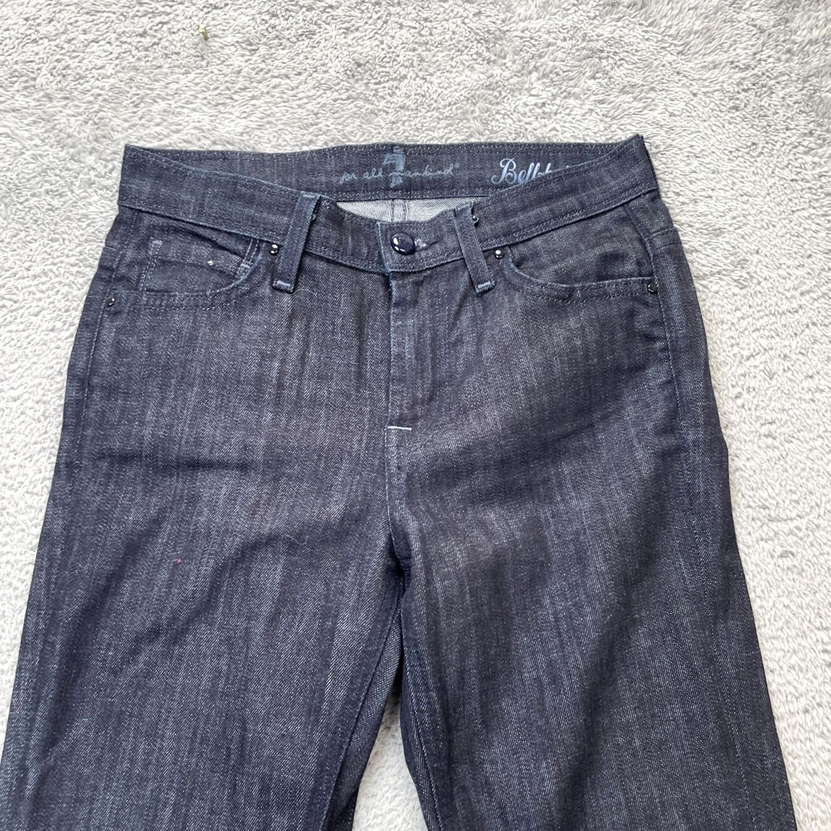 7 For All Mankind 7 For All Mankind Jeans Womens 25 Blue Bell Bottom Flared Leg Denim Frayed Hem Size 42" / US 20 - 3 Thumbnail