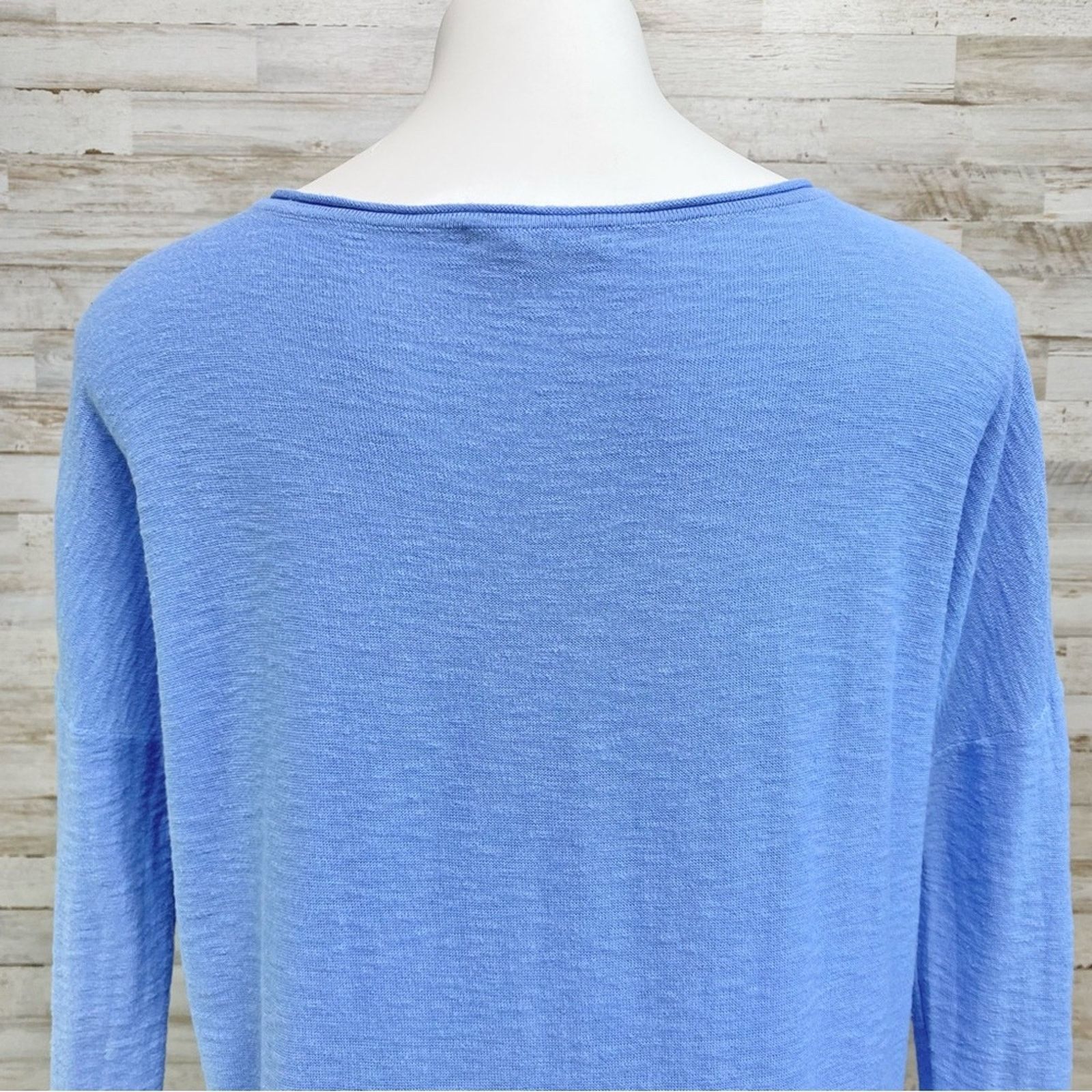 Vince Vince Slub Knit High Low Cotton Top Sz XS Blue Dolman Sleeve Size XS / US 0-2 / IT 36-38 - 11 Thumbnail