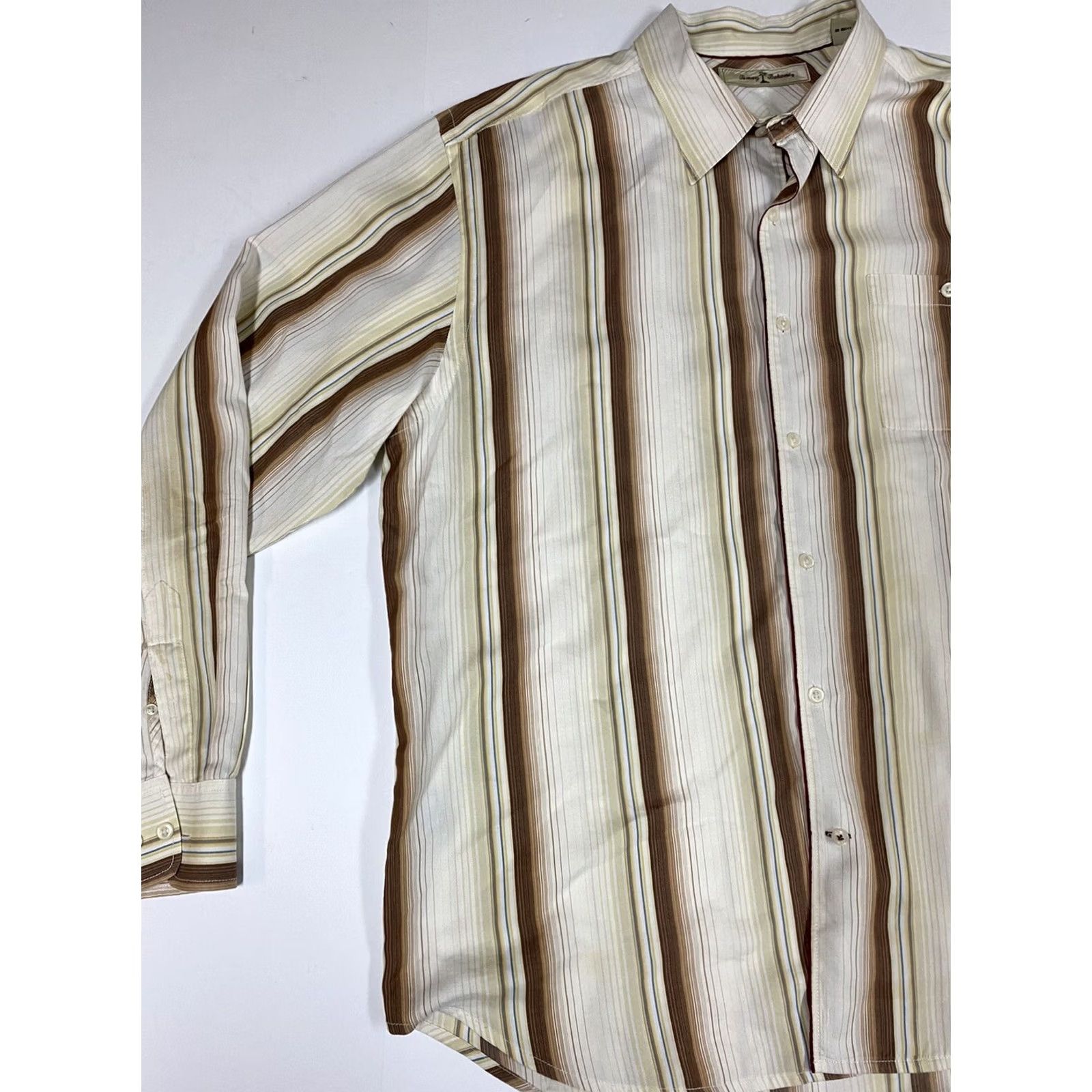 Tommy Bahama Tommy Bahama Shirt Mens XL Striped Button-Down Collared Long Sleeve Hawaiian Cotton Knit Breathable Multicolor Easy Care Size US XL / EU 56 / 4 - 3 Thumbnail