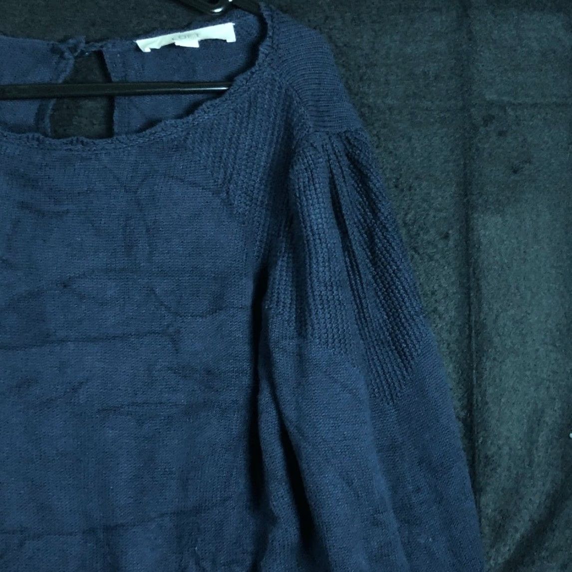 Loft LOFT Navy Crew Neck Long Sleeve Key Hole Back Medium Womens Sweater Size M / US 6-8 / IT 42-44 - 5 Thumbnail