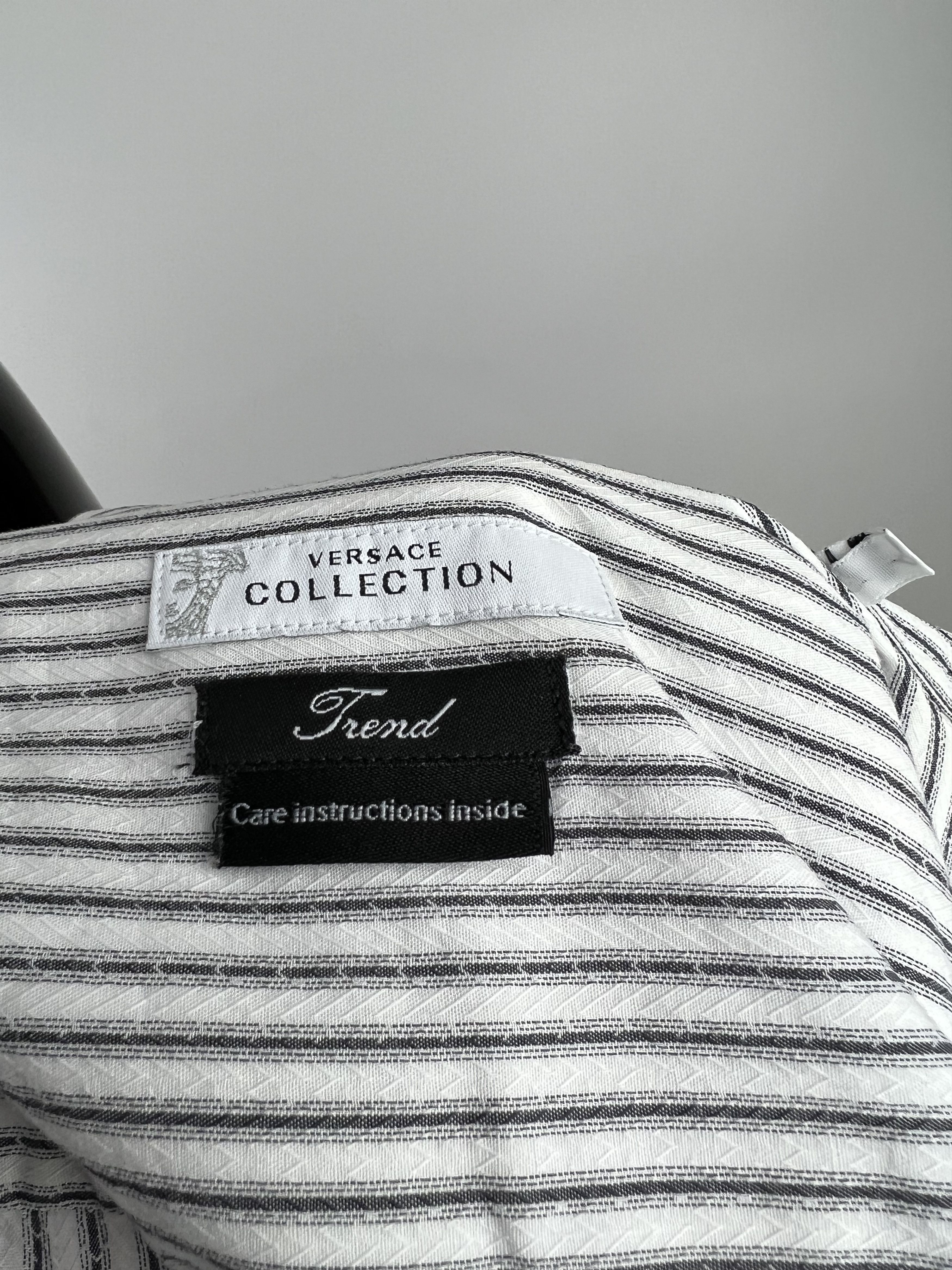 Versace Versace Collection Striped Cotton Button Up Shirt Size 16/41 Size US L / EU 52-54 / 3 - 9 Thumbnail