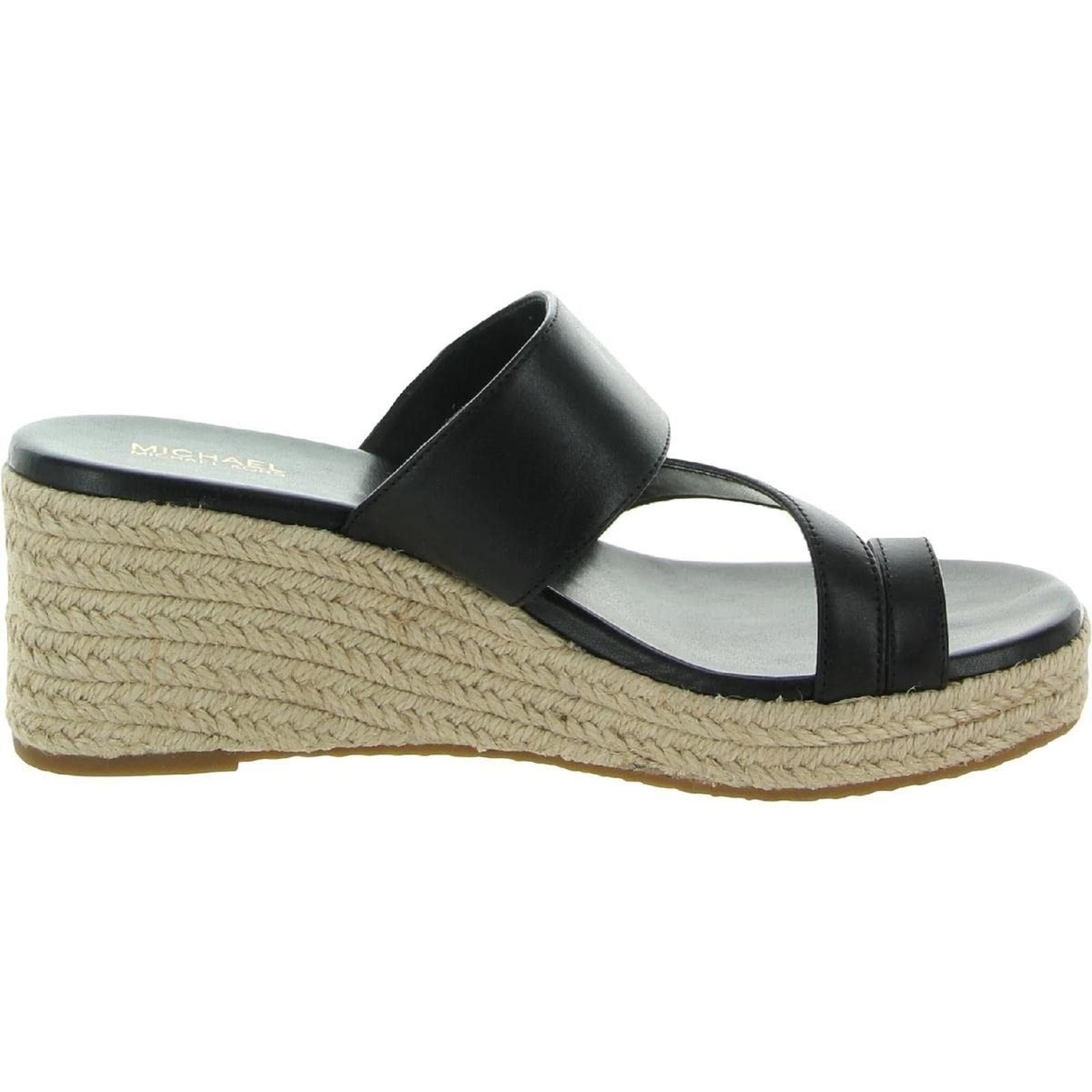 Michael Kors Michael Kors Women's Sidney Mid Wedge Black 9 M Black NEW Size US 9 / IT 39 - 3 Thumbnail