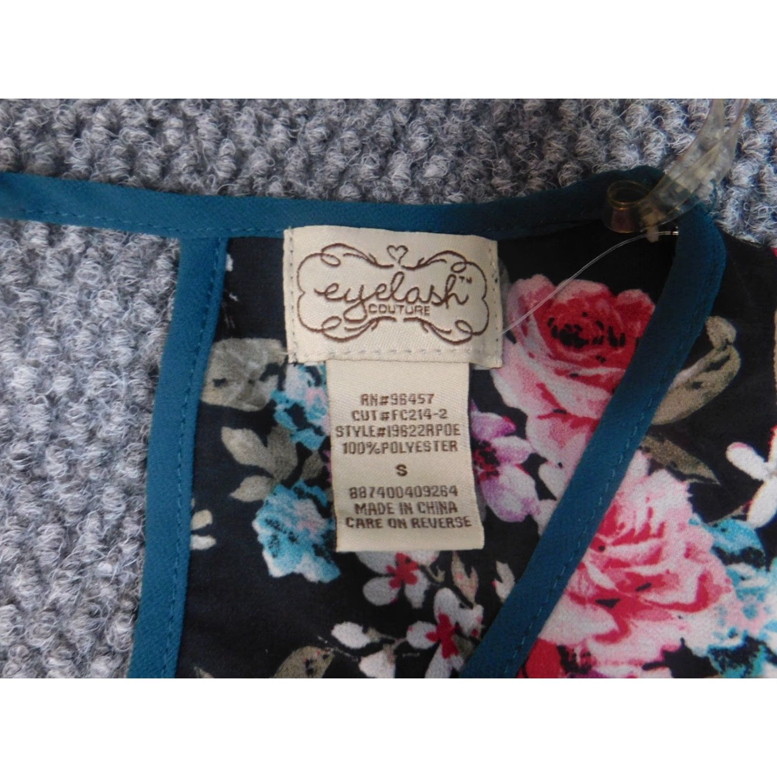 Vintage Eyesplash Blouse Womens S Black Floral Knit Crew Neck 3/4 Sleeve Casual Button Regular Size S / US 4 / IT 40 - 5 Thumbnail