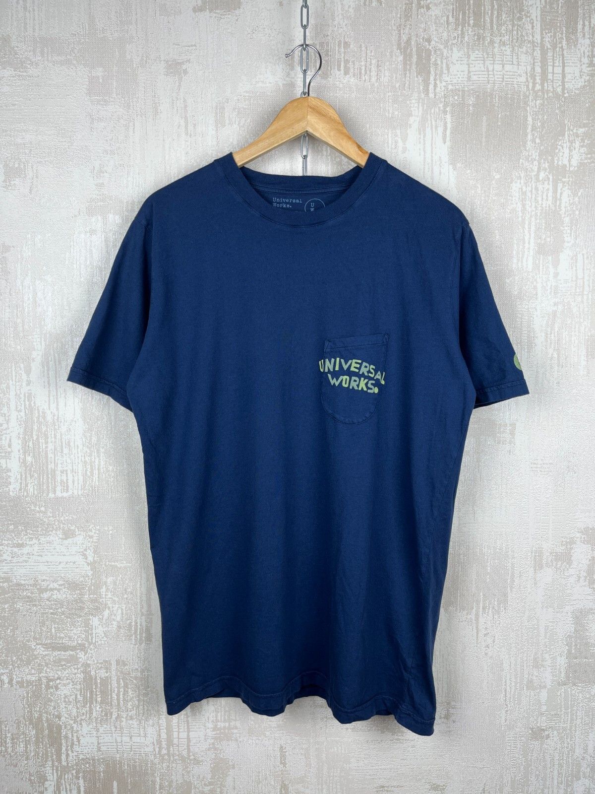 Universal Works Universal Works Print Pocket Men's T-shirt Size L Navy Blue Size US L / EU 52-54 / 3 - 2 Thumbnail