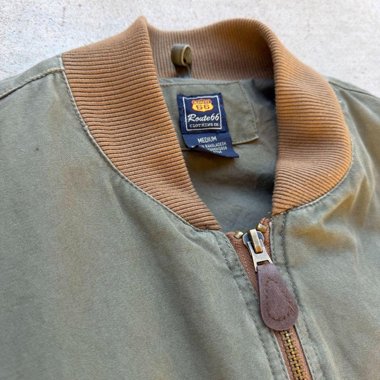 Route 66 Army green vintage bomber jacket Size US M / EU 48-50 / 2 - 2 Thumbnail