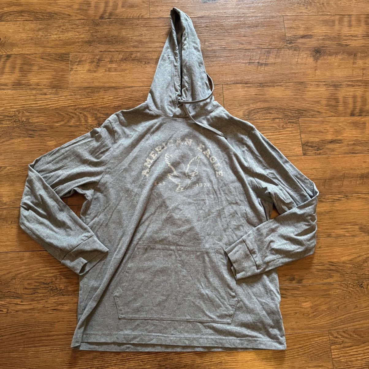 American Eagle Outfitters American Eagle Hooded T Shirt Men’s Large Long Sleeve Gray Size US L / EU 52-54 / 3 - 1 Thumbnail
