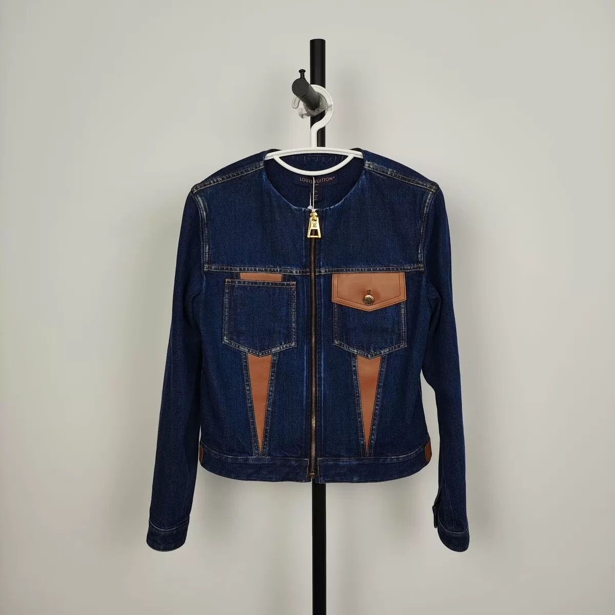 Louis Vuitton LV women's blue denim leather jacket 36 Size XS / US 0-2 / IT 36-38 - 1 Thumbnail