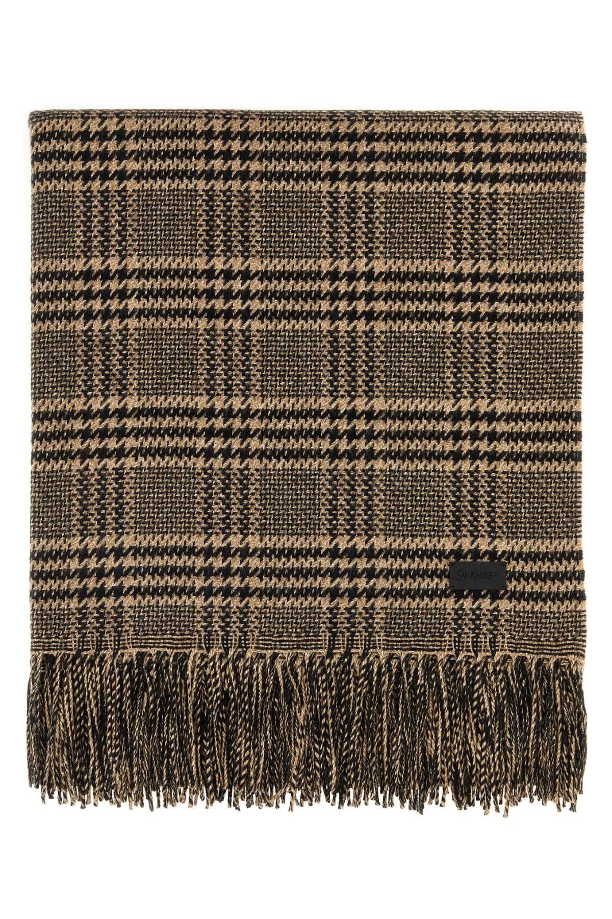 Saint Laurent Paris Embroidered Silk Blend Scarf Size ONE SIZE - 1 Thumbnail