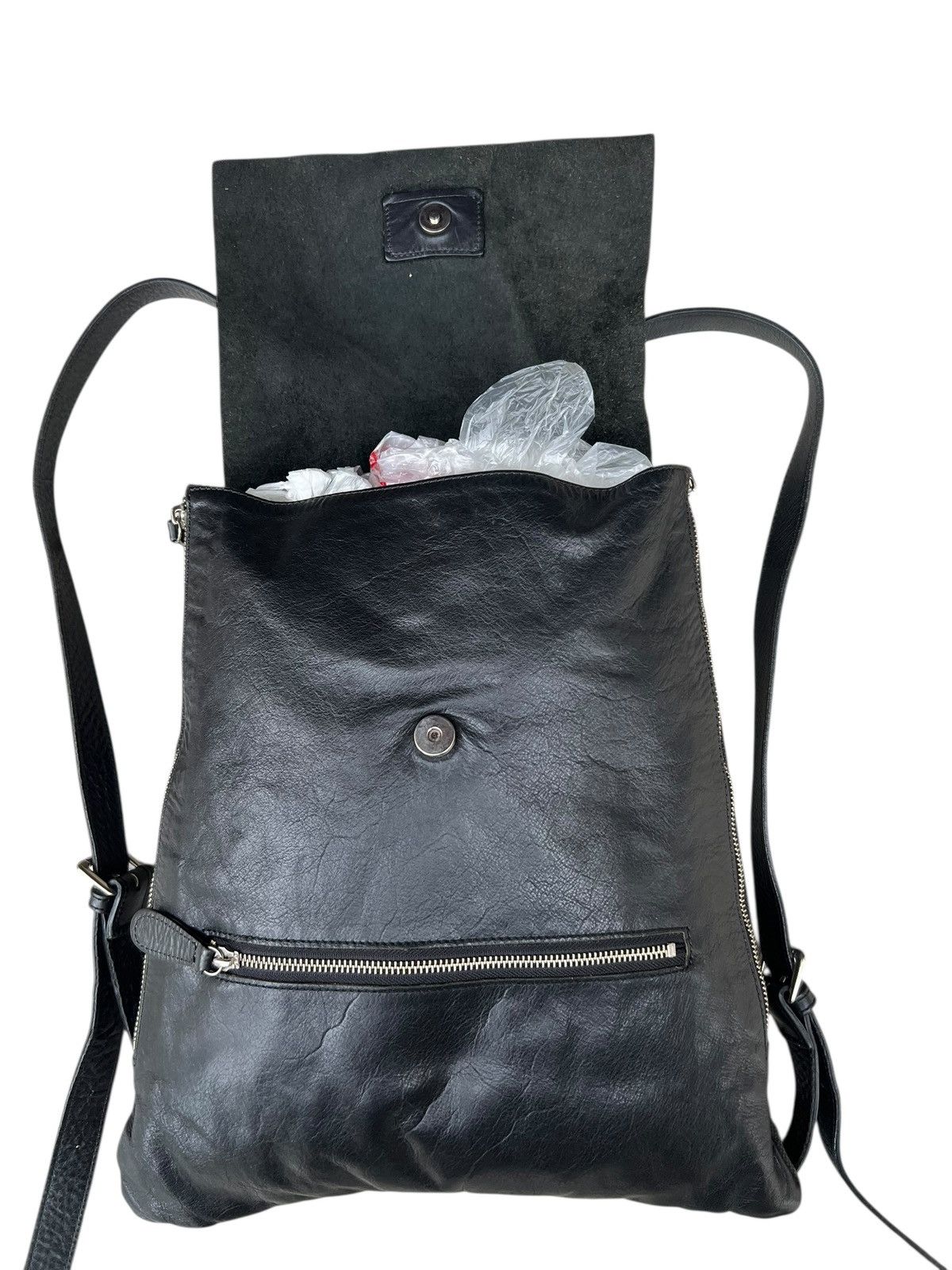 Leather Pour Deux Acce Japan Black Leather Backpack Rucksack Bag Size ONE SIZE - 10 Thumbnail