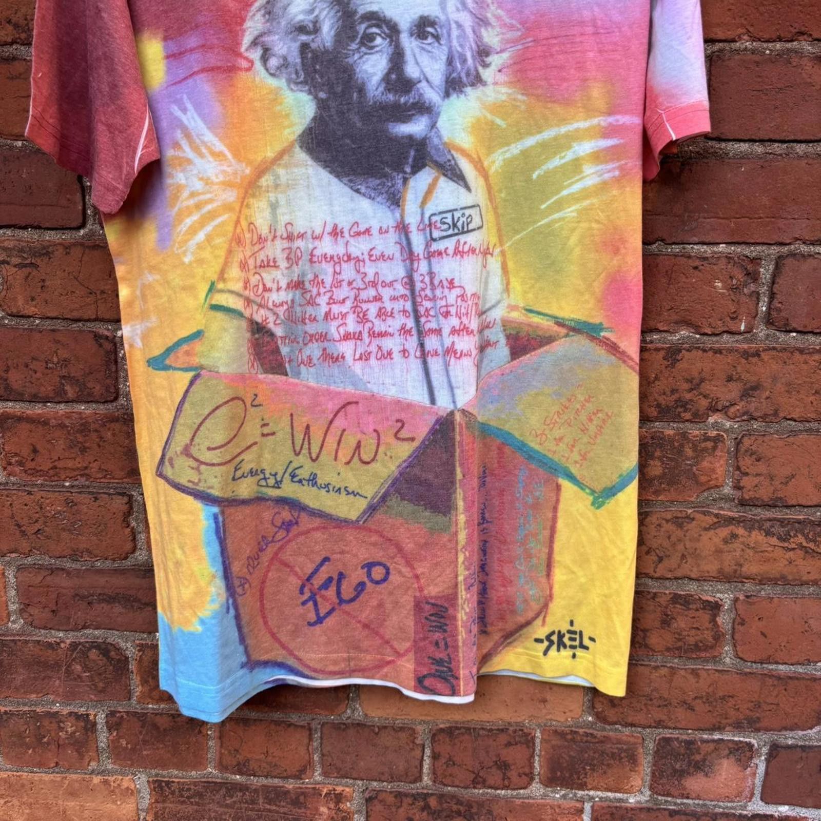 skel Jason Skeldon all over print Einstein t shirt L/XL