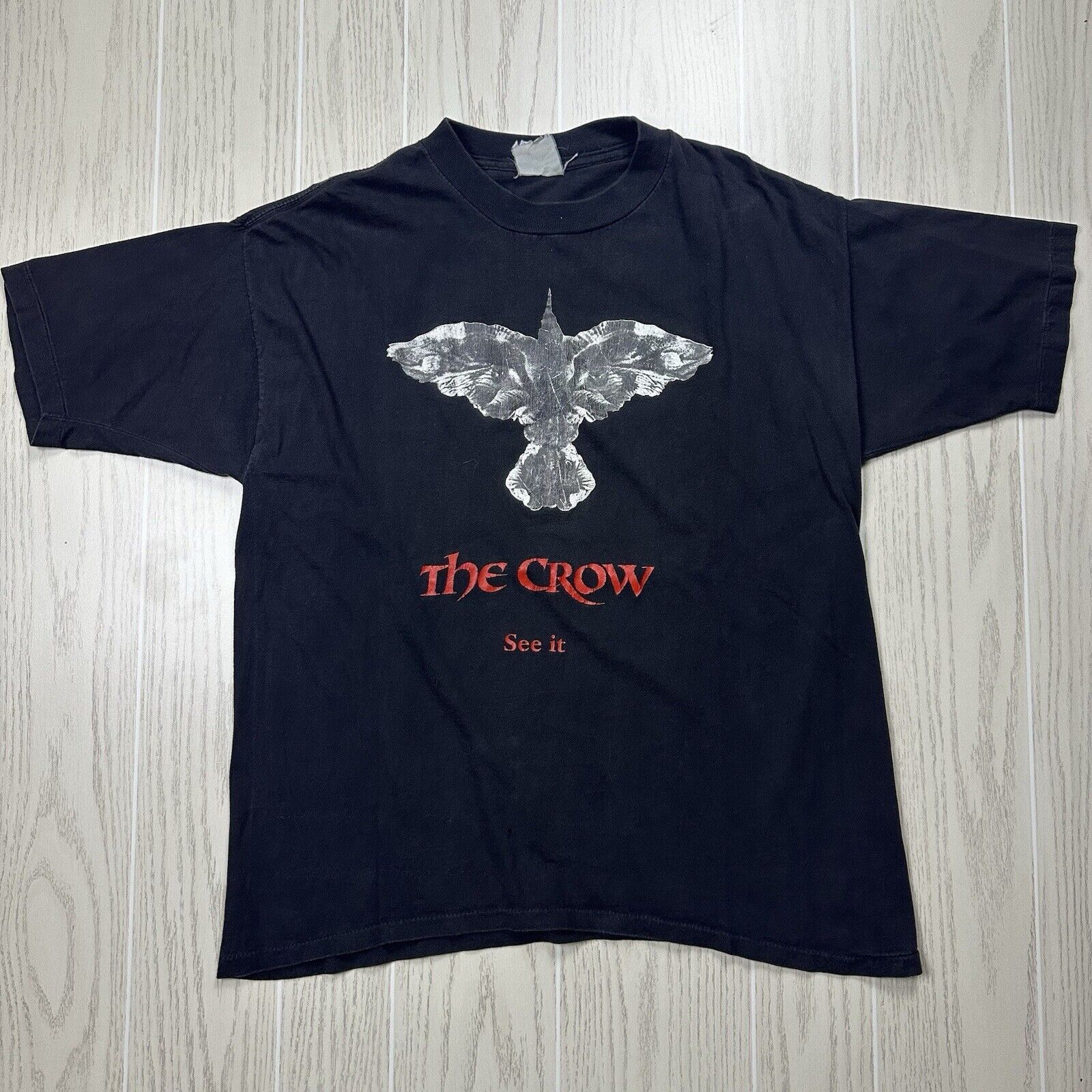 Vintage Vintage 90s The Crow Movie Promo Shirt Size US XL / EU 56 / 4 - 1 Thumbnail