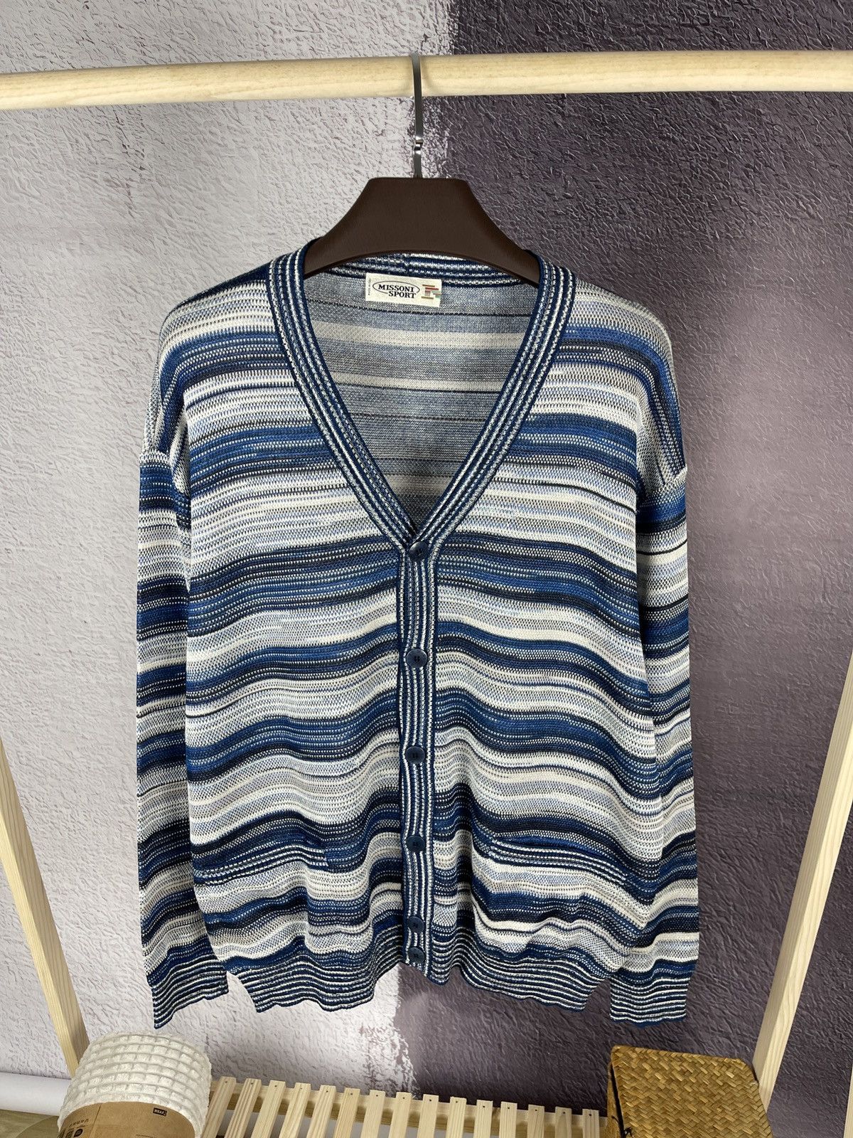 Missoni Missoni Sport cotton linen multicoloured cardigan sweater Size US XL / EU 56 / 4 - 3 Thumbnail