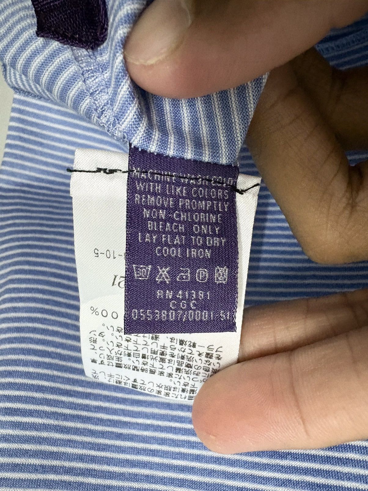 Ralph Lauren Purple Label Ralph Lauren Purple Label Stripe Soft Blue Polo Shirt Size US M / EU 48-50 / 2 - 12 Thumbnail