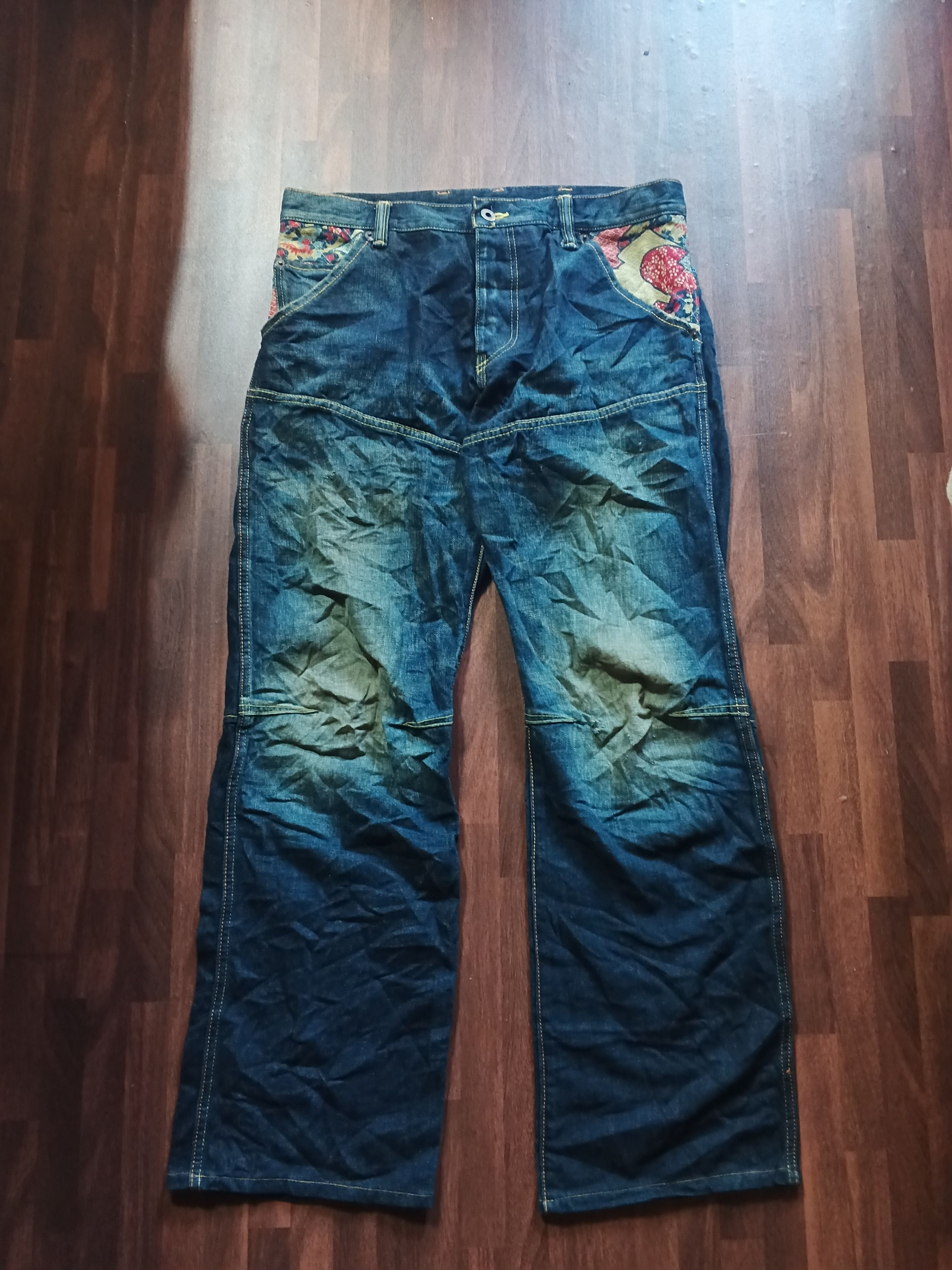 If Six Was Nine × Japanese Brand Rare Vintage Chaka Japan Motif patchwork denim kapital Pants Size US 34 / EU 50 - 1 Thumbnail
