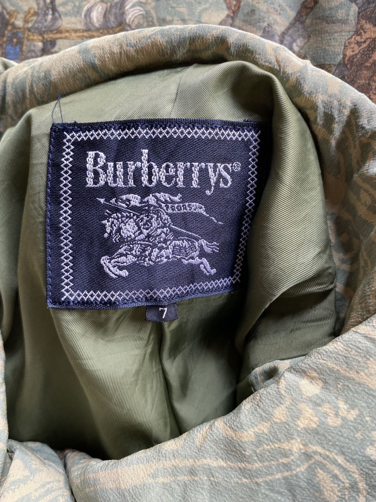 Burberry Burberrys Oversized Green Coat with Classic Print. Size ONE SIZE - 7 Thumbnail