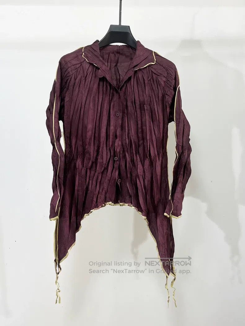 Issey Miyake Issey Miyake Color Block Swallowtail Hem Shirt Size L / US 10 / IT 46 - 1 Thumbnail