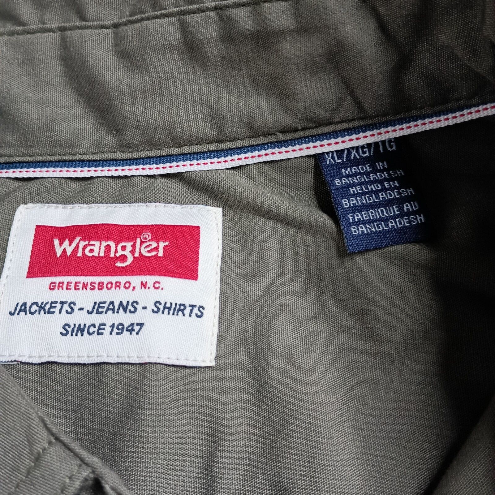 Wrangler Wrangler S/S Twill Button Up Shirt Green Relaxed Fit Size XL Size US XL / EU 56 / 4 - 3 Thumbnail
